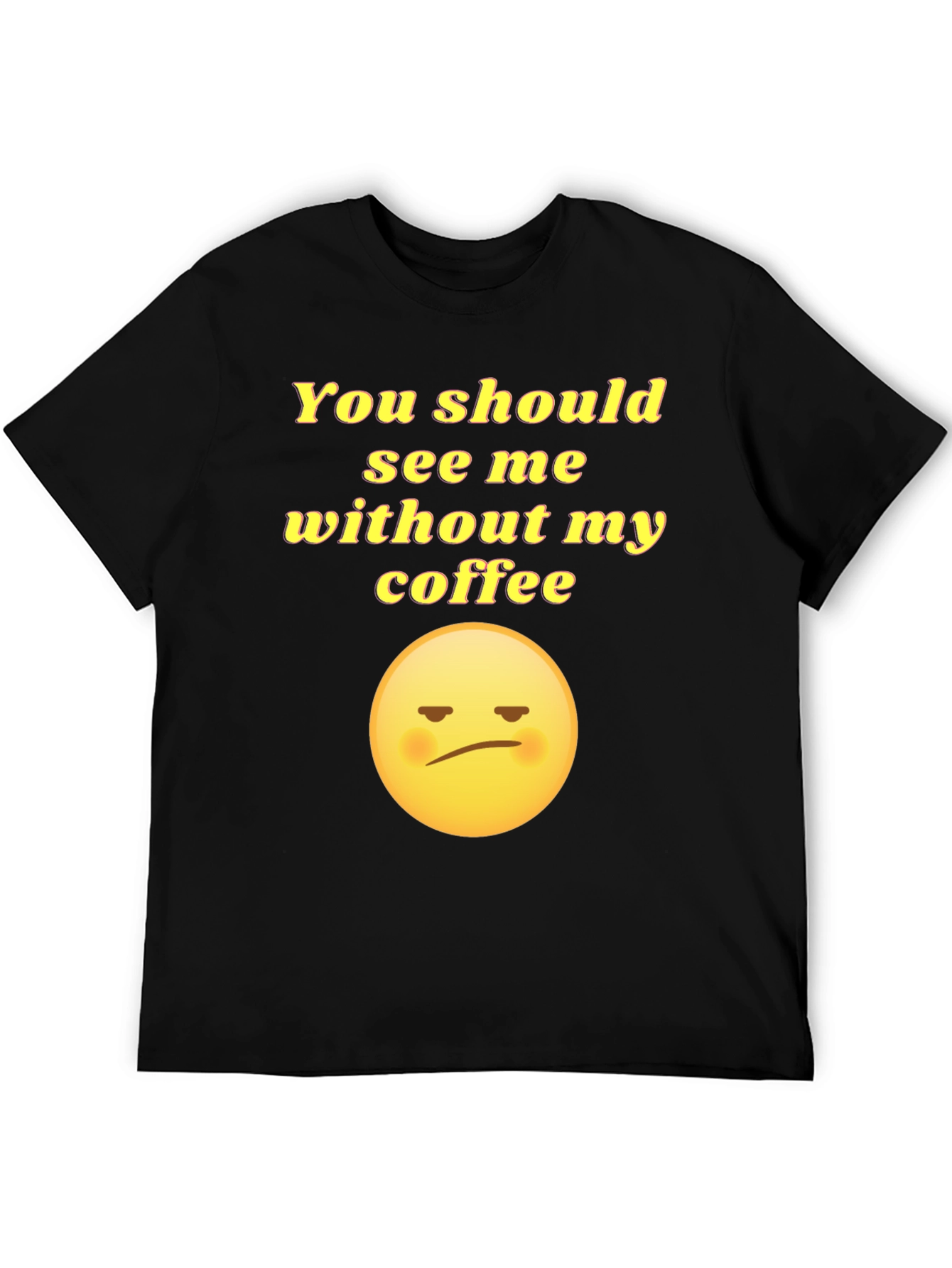 Black Funny "No Coffee" Graphic T-Shirt view 5