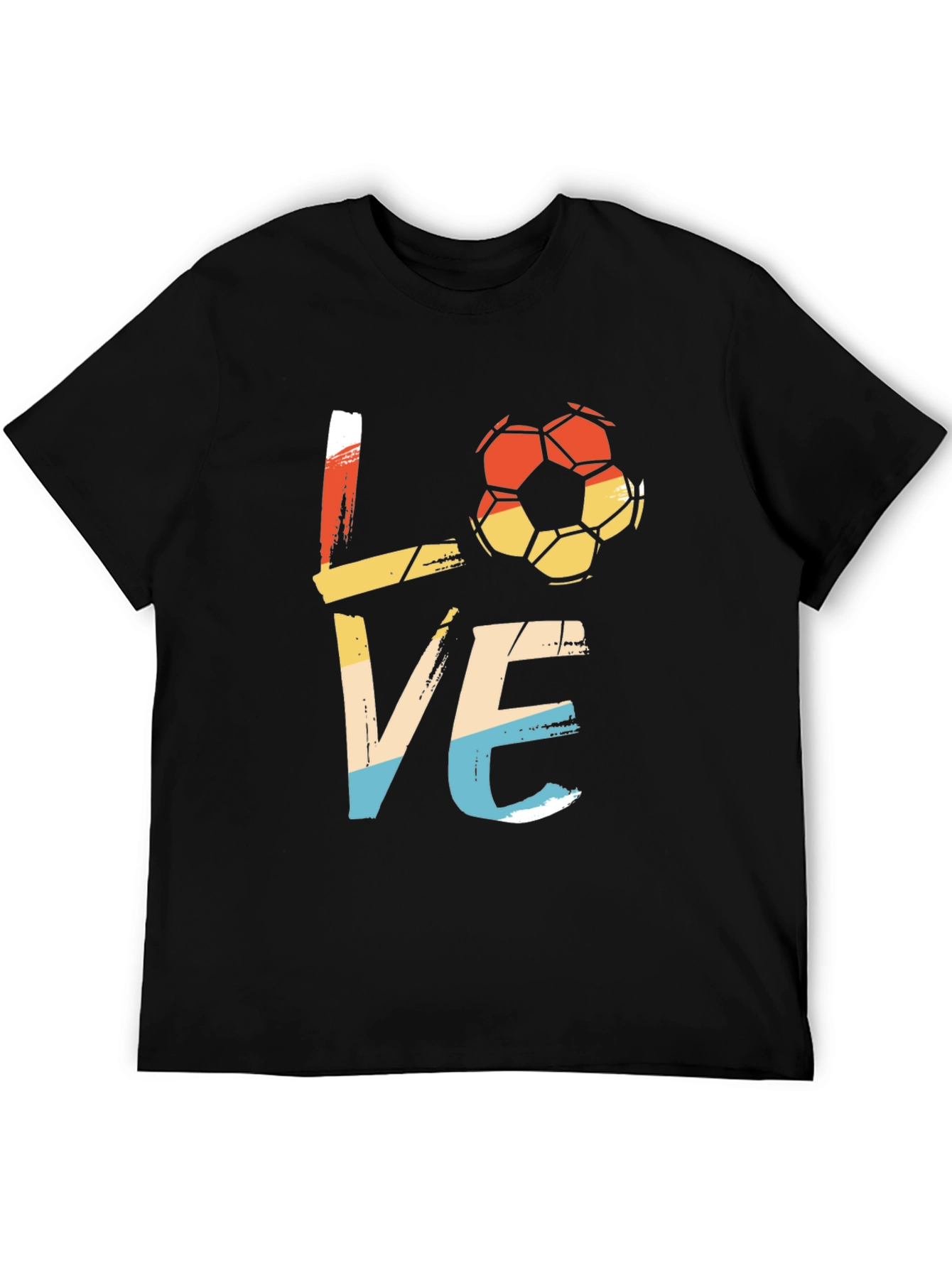 Black Retro Soccer LOVE Graphic Tee view 5
