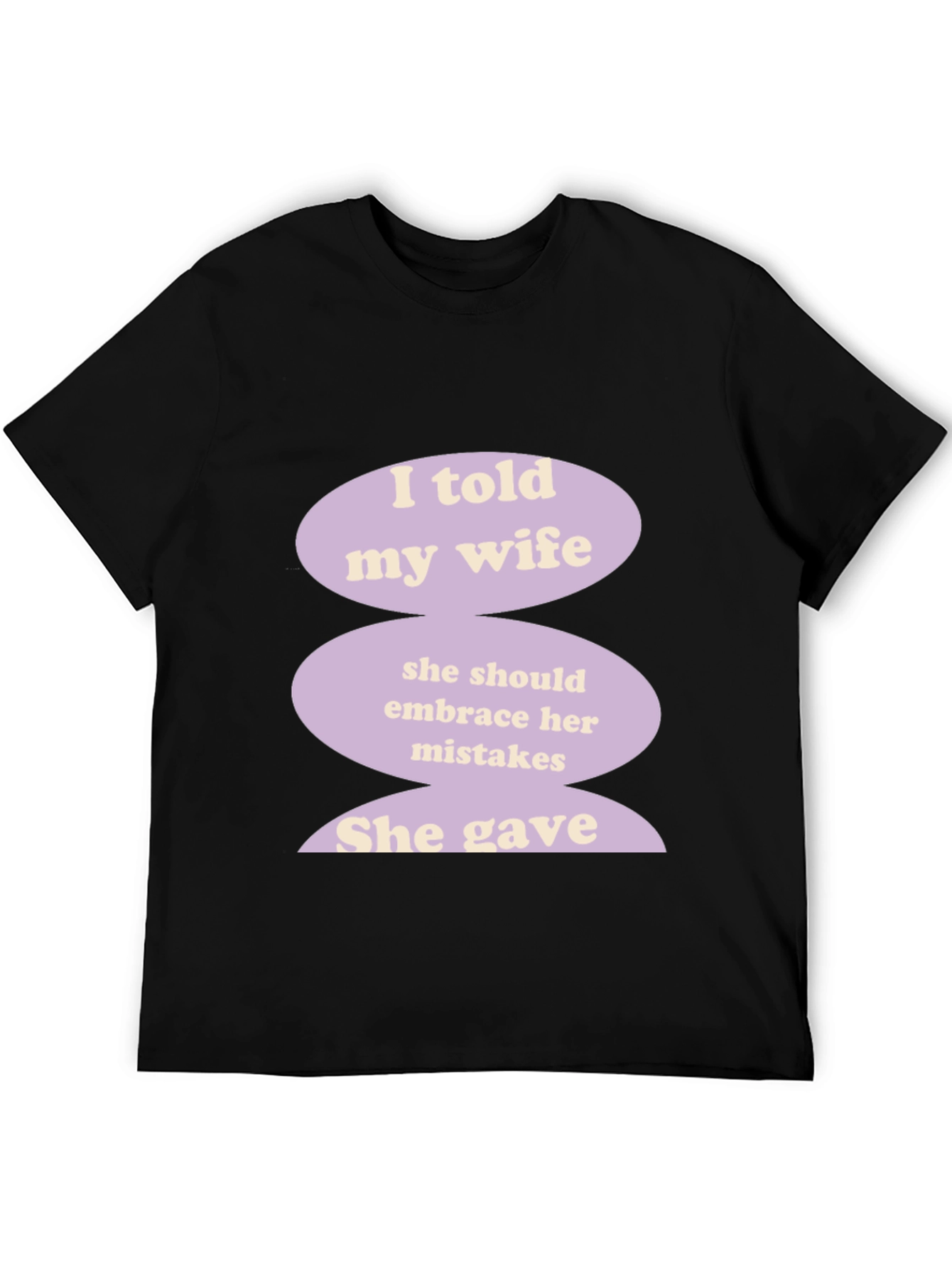 Black Humorous "I Told My Wife" Graphic T-Shirt view 5