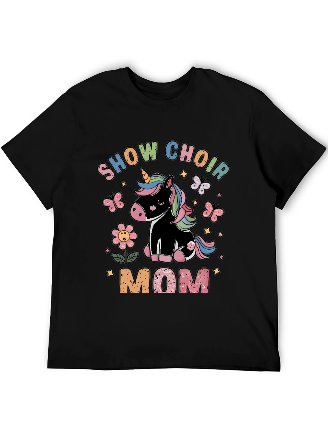 Black Show Choir Mom Unicorn T-Shirt view 5