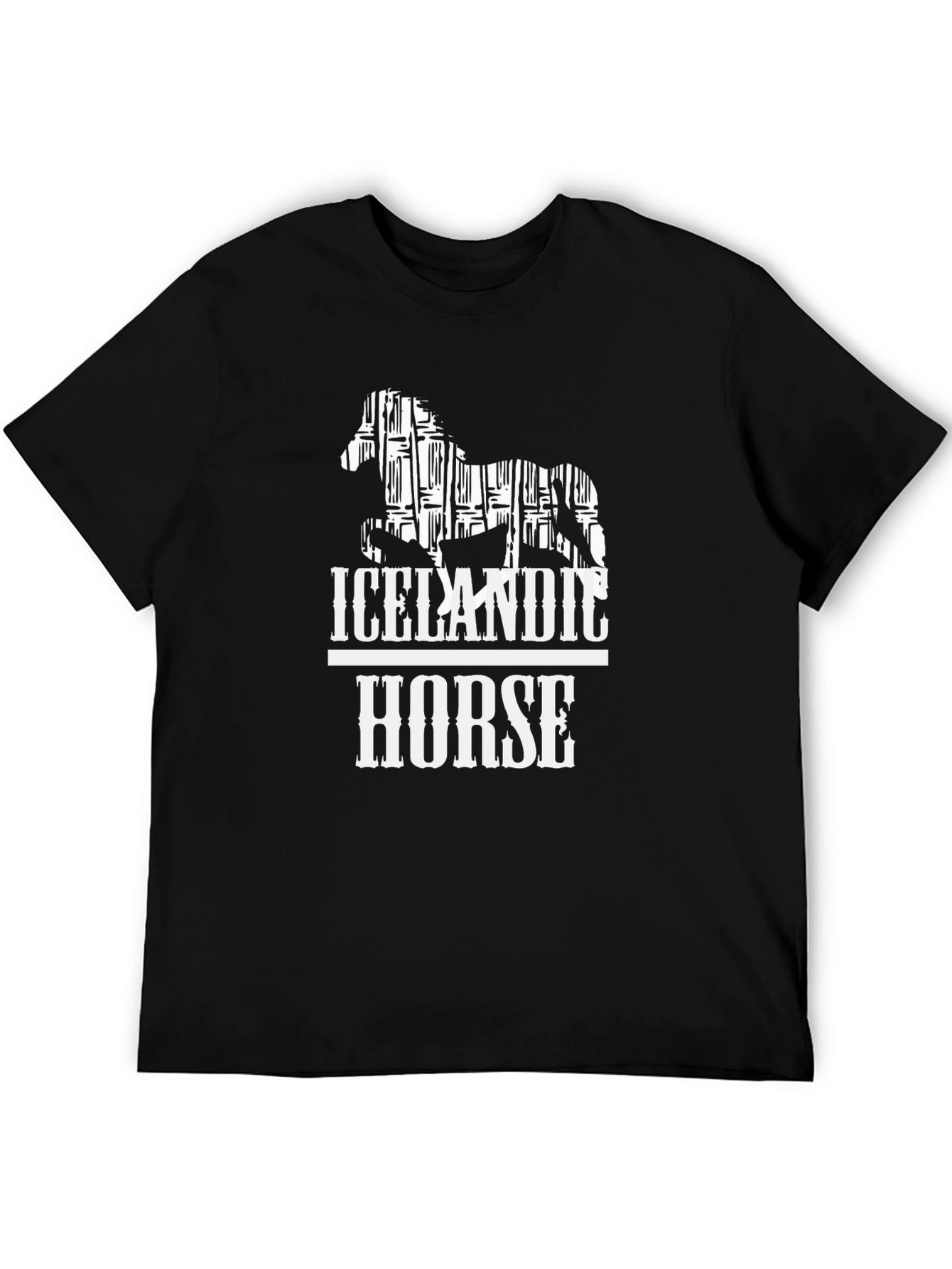 Black Icelandic Horse Graphic Tee - Stylish Black T-Shirt view 5