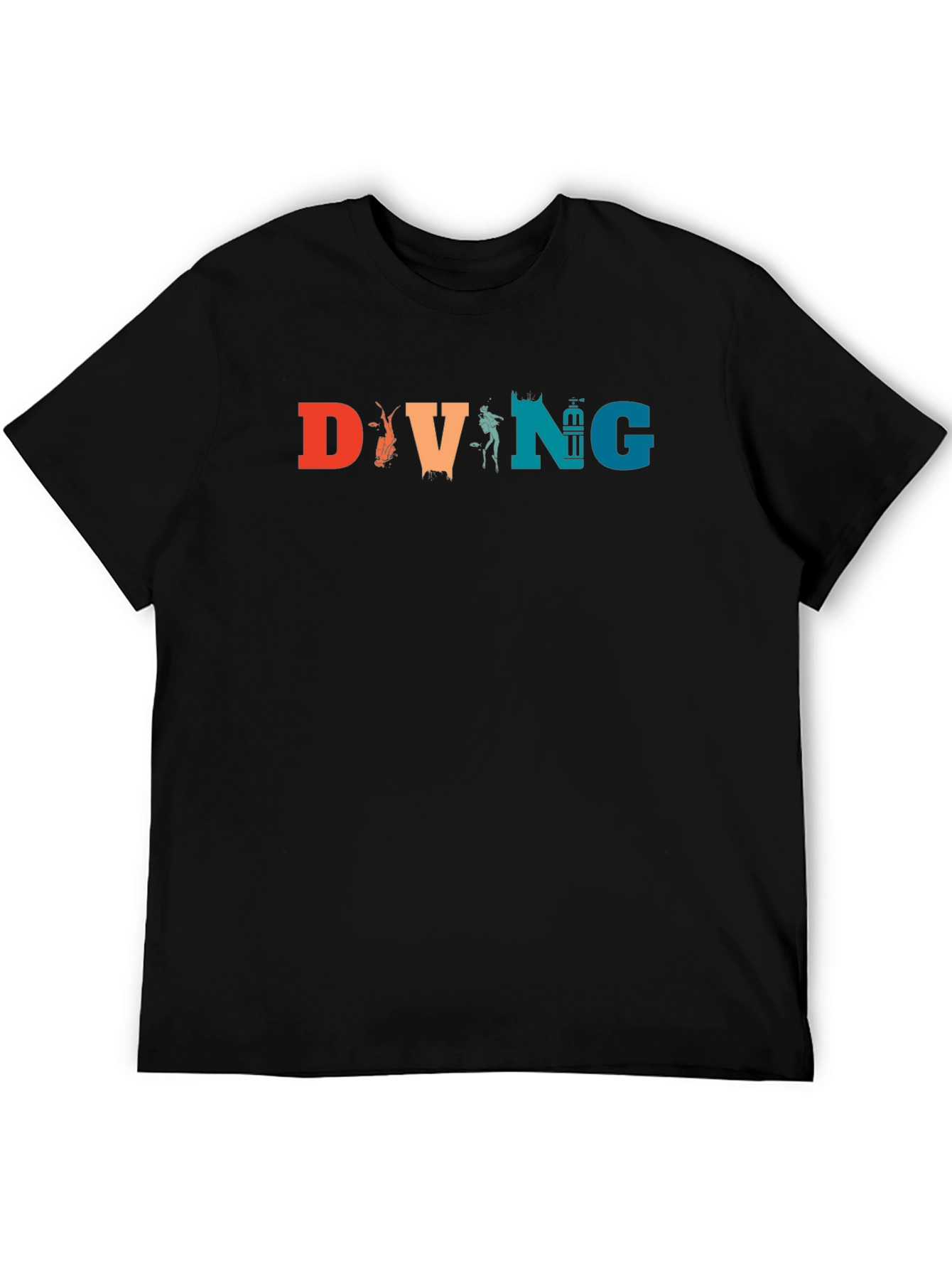 Black Retro Diving T-Shirt view 5