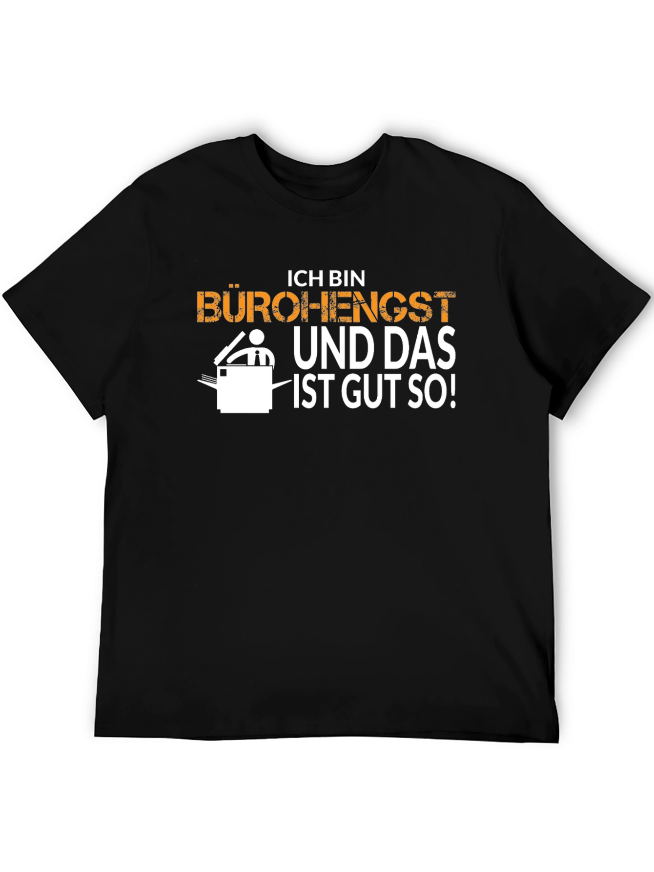 Black Ich Bin Bürohengst T-Shirt view 5