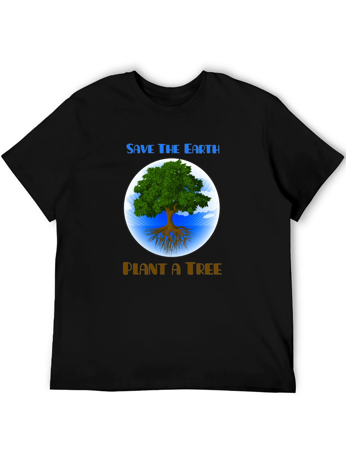 Black Save the Earth T-Shirt: Plant a Tree Graphic Tee view 5