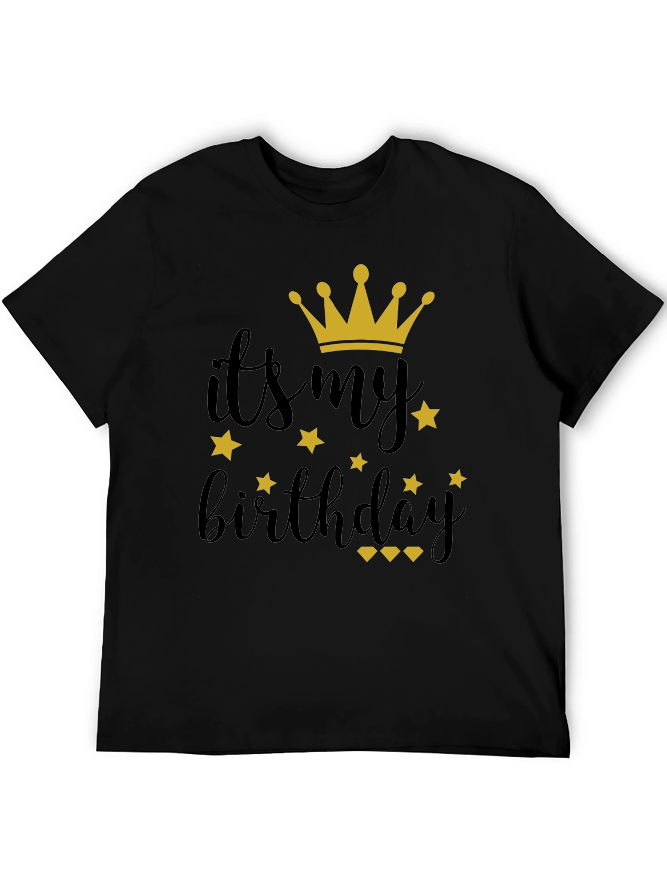 It's My Birthday Shirt - Black Tee with Gold Crown - 5