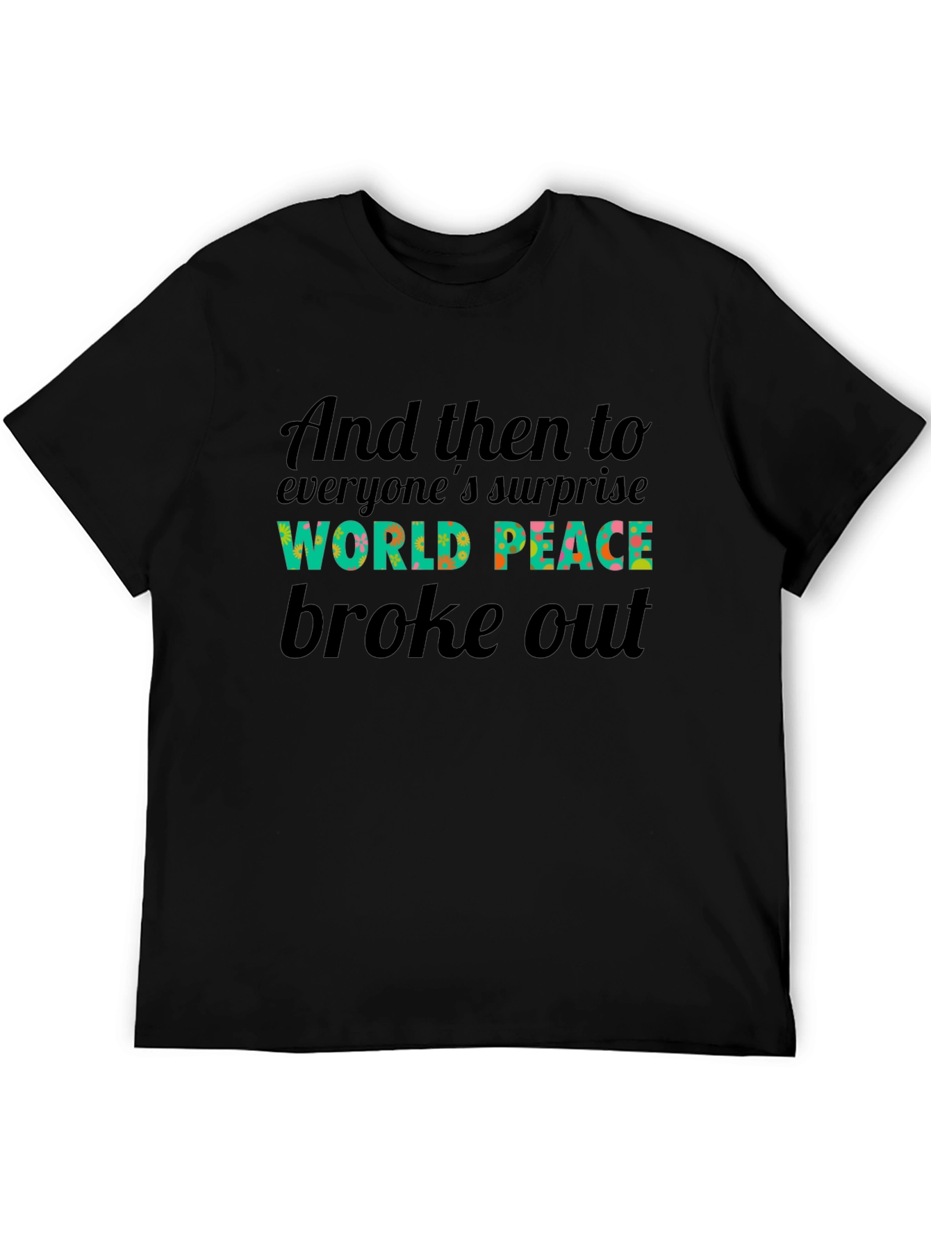 Black World Peace T-Shirt - Surprise & Style view 5