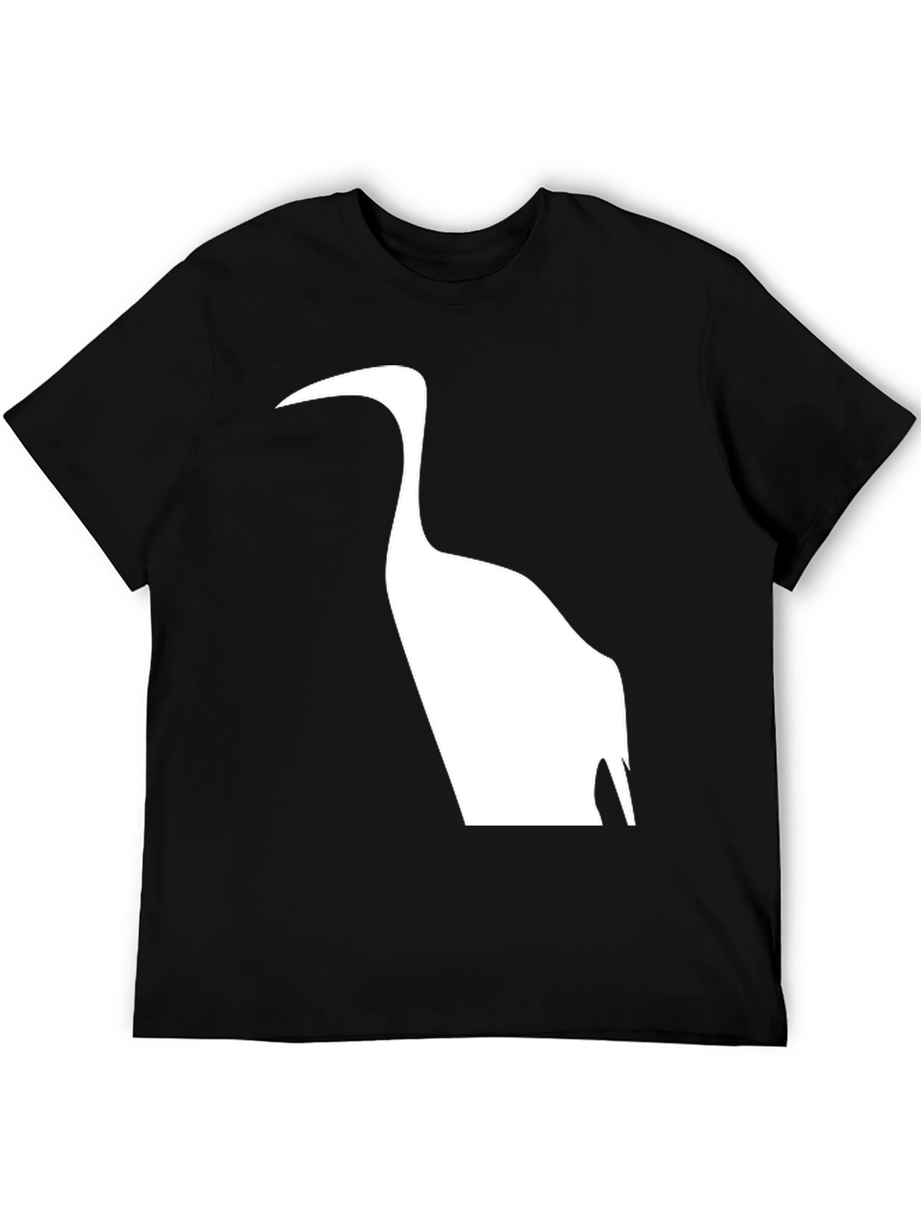 Black Black T-Shirt with Heron Silhouette view 5