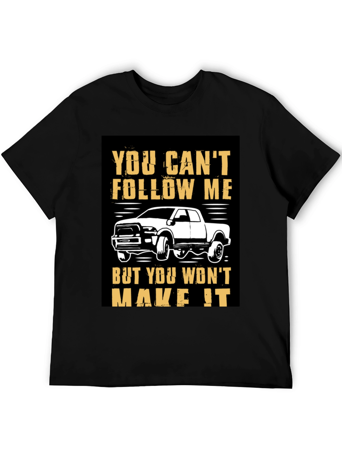 Black You Can't Follow Me Black Graphic T-Shirt view 5