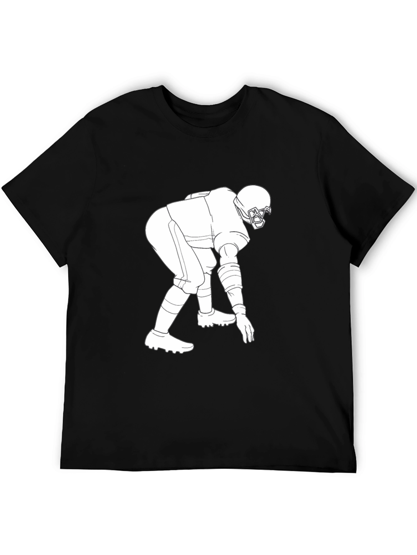 Black Football Player Graphic Tee - Black view 5