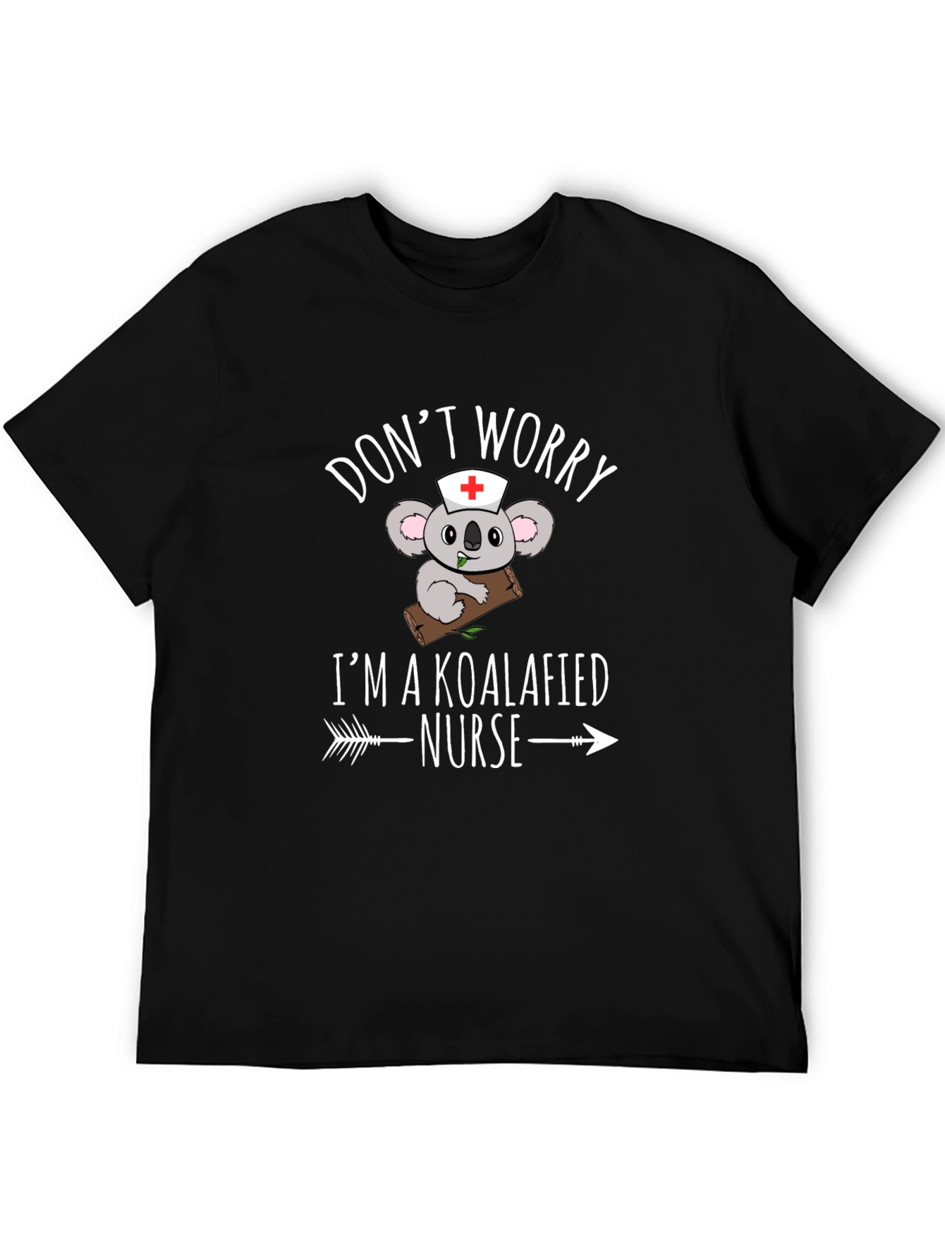 Black Koalafied Nurse T-Shirt - Funny Koala Bear Graphic Tee view 5