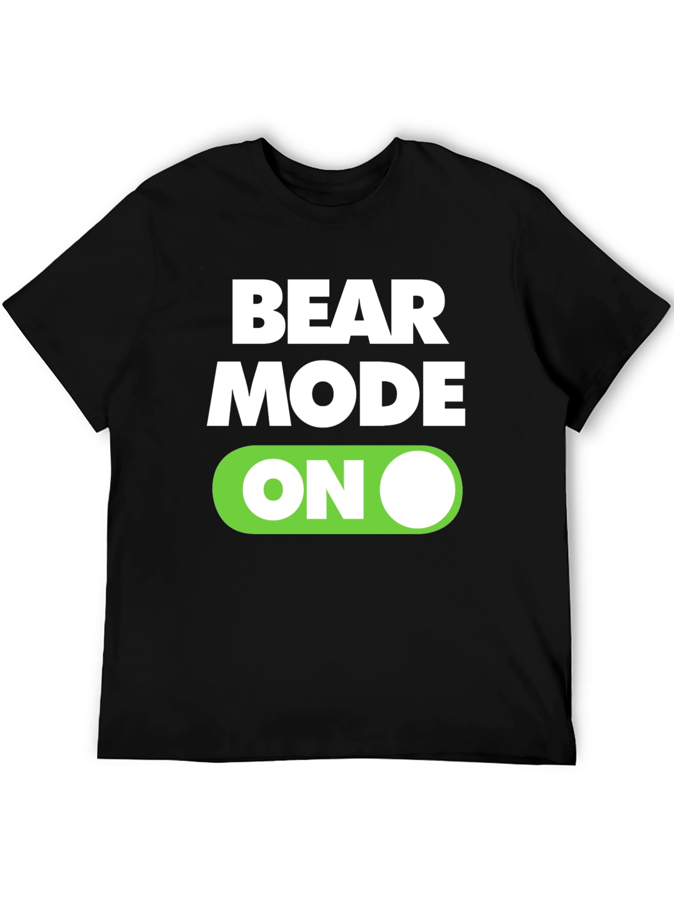 Black Bear Mode On Graphic Tee - Black Cotton T-Shirt view 5