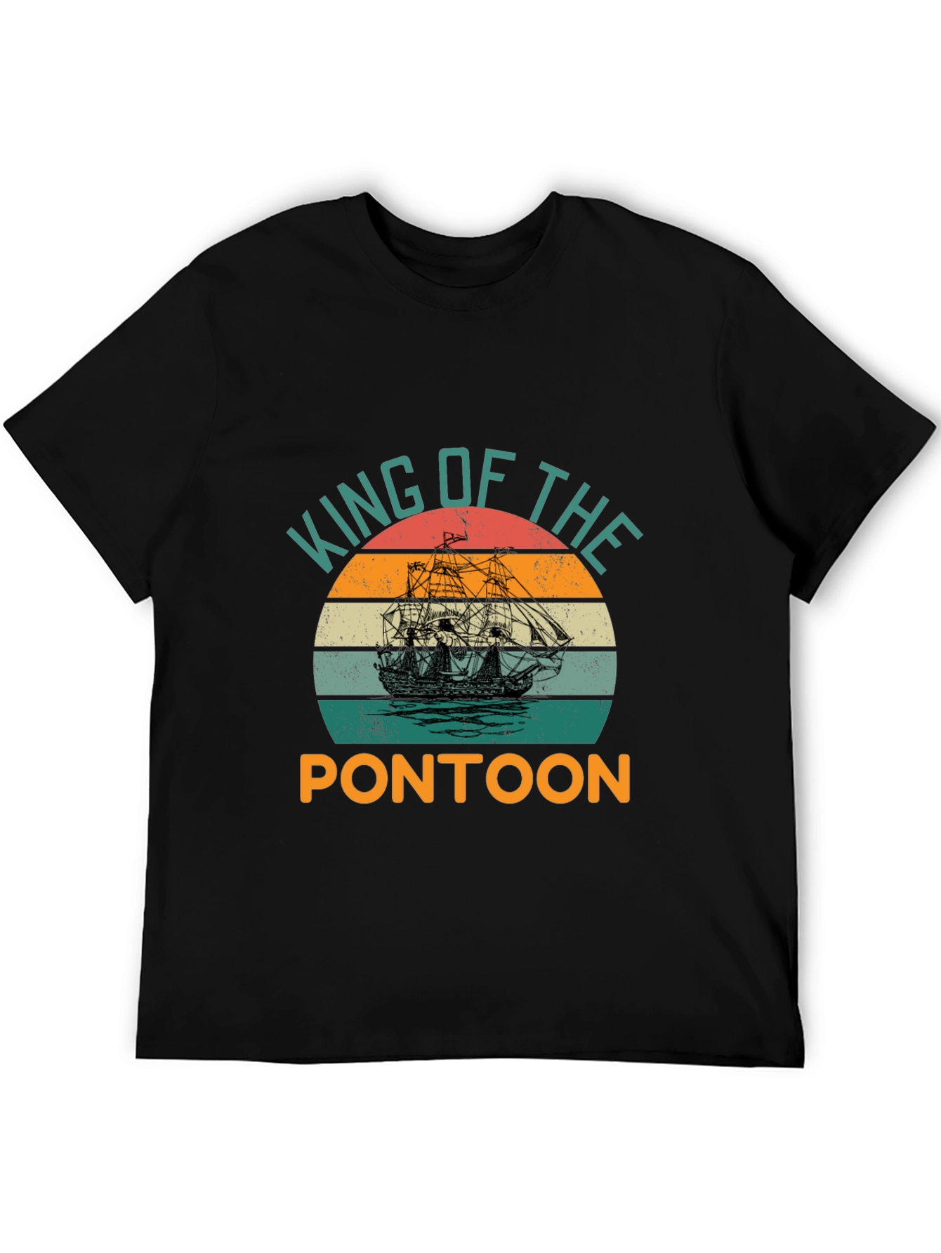 Black King of the Pontoon Graphic T-Shirt view 5