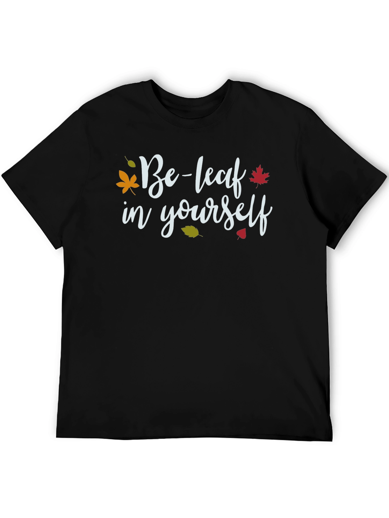 Black Be-leaf In Yourself T-Shirt - Fall Leaves Graphic Tee view 5