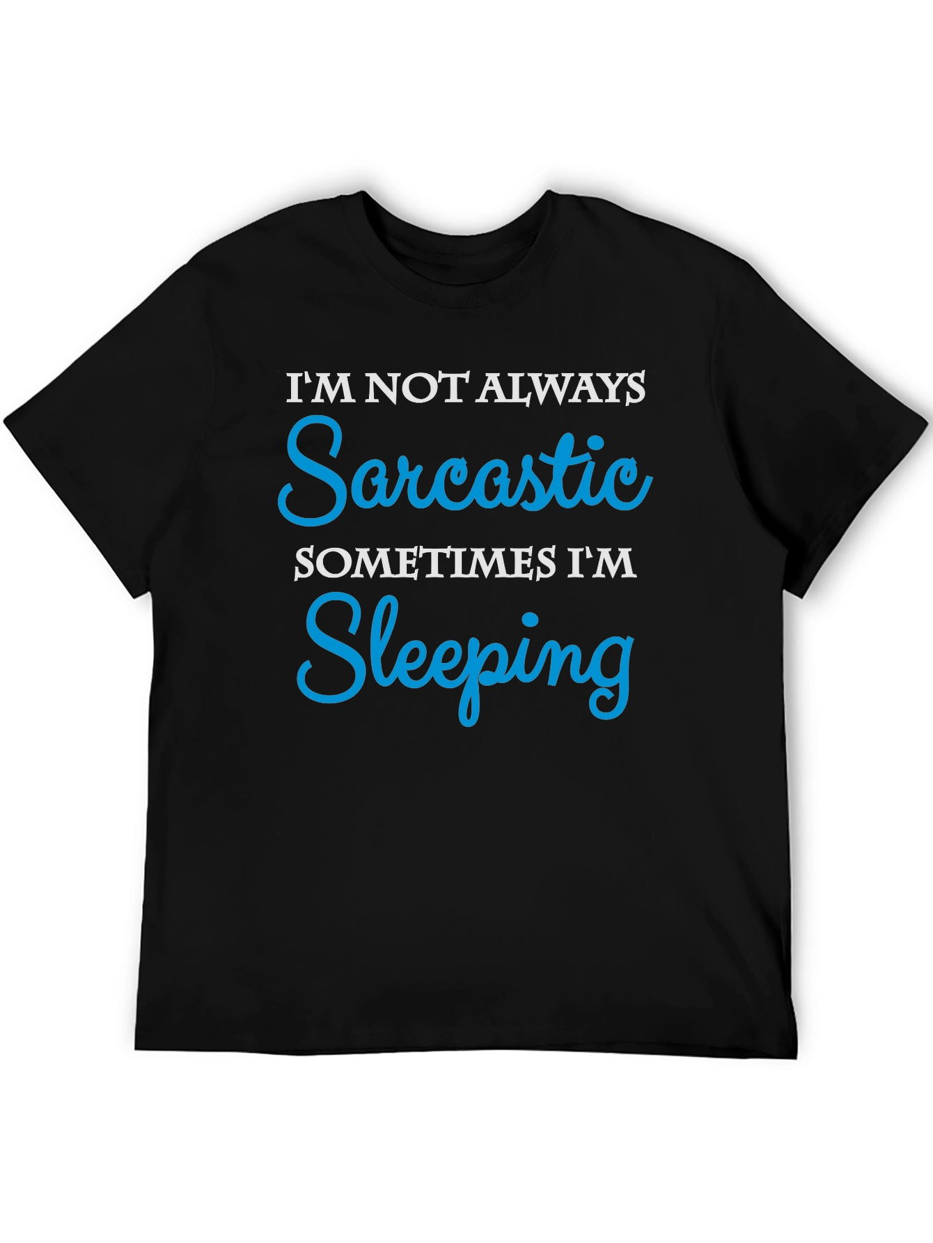 Black Sarcastic Sleeping Funny Graphic T-Shirt view 5
