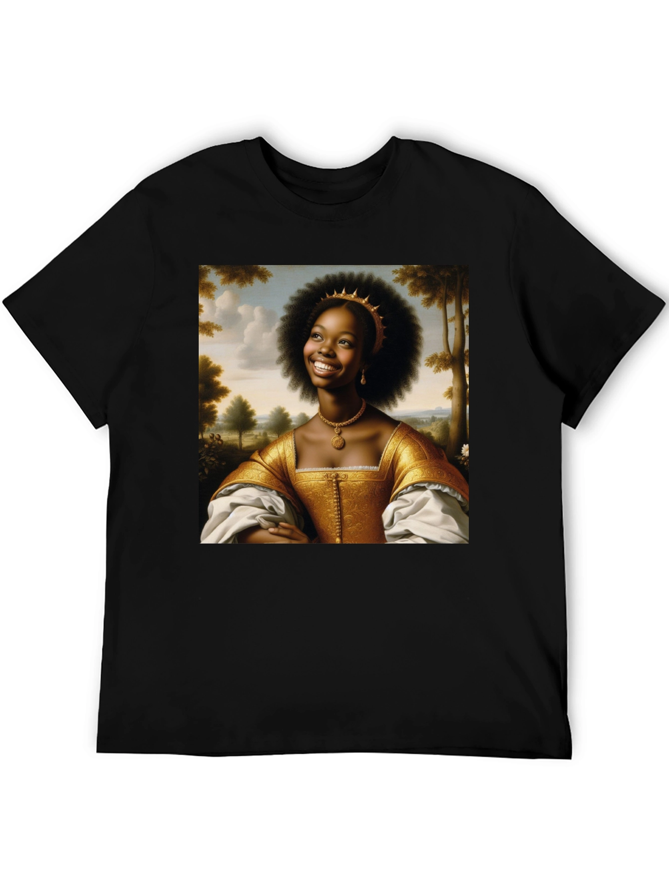 Black Renaissance Portrait Black T-Shirt view 5