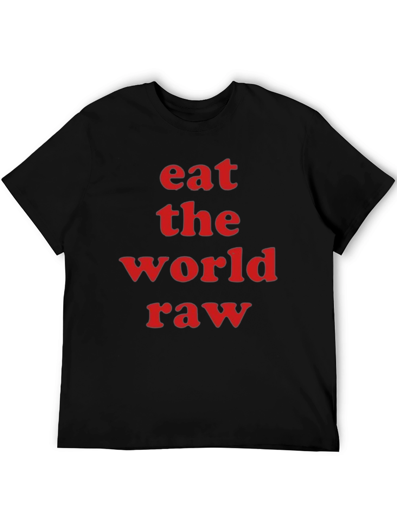Black Eat the World Raw Graphic Tee - Bold Statement Shirt view 5