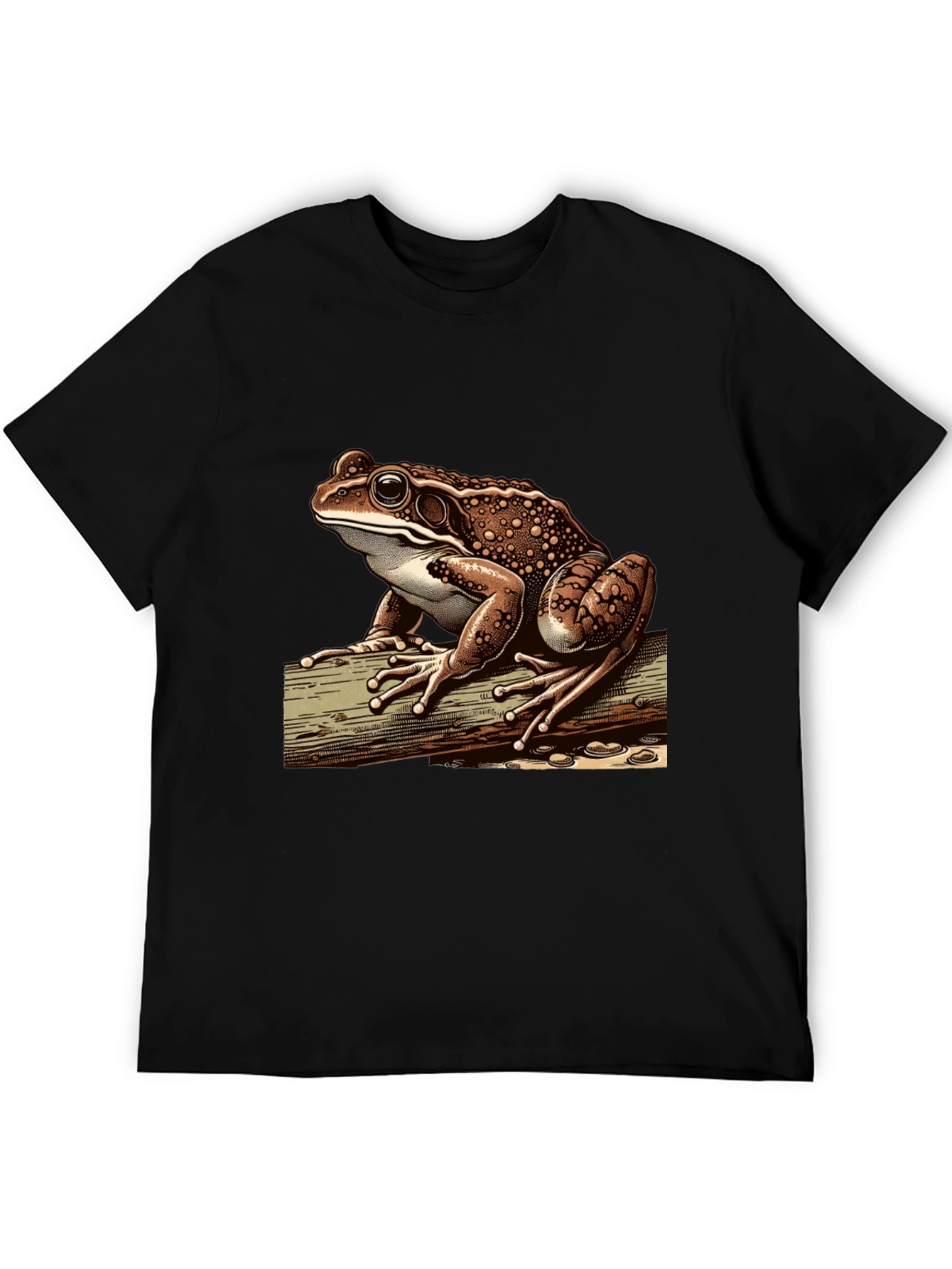 Black Frog Graphic Print Tee - Cool Nature Lover's Shirt view 5