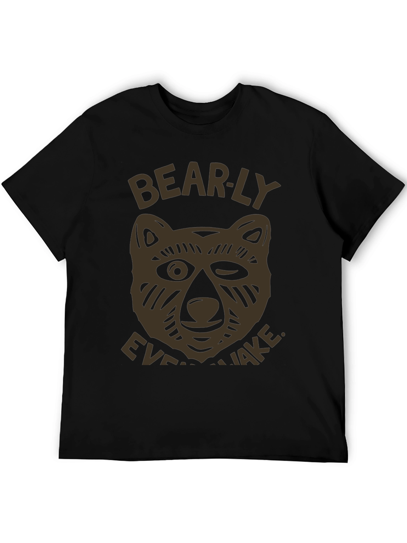Black Bearly Awake Graphic T-Shirt - Men's Black Tee view 5