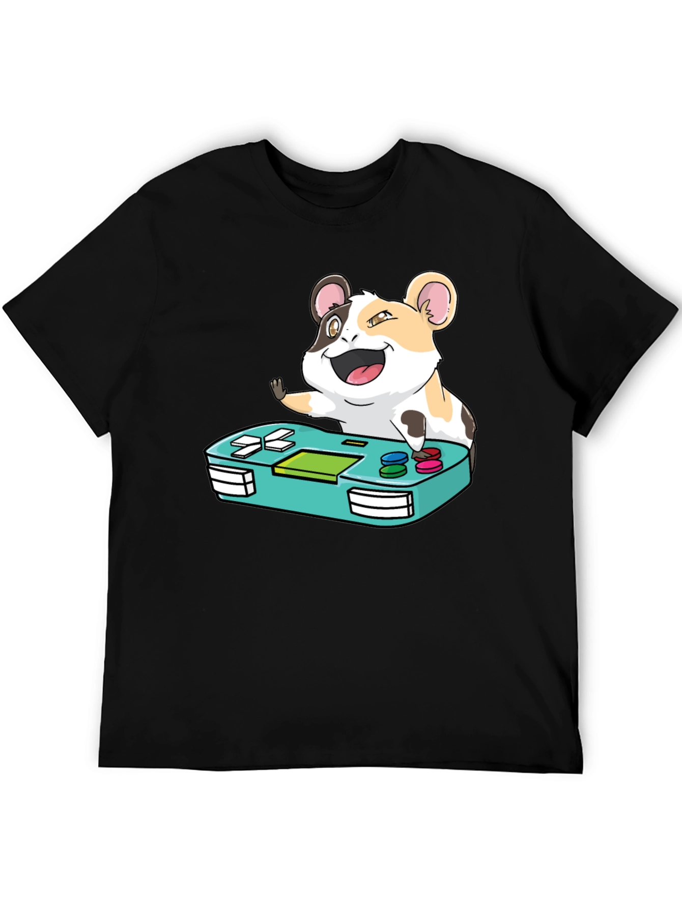 Black Hamster Gamer T-Shirt - Cute Gaming Tee view 5