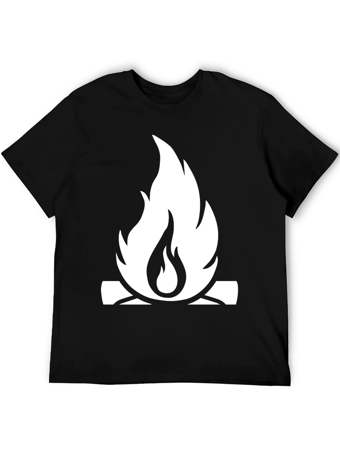 Black Campfire Graphic Tee - Black Cotton Casual Shirt view 5