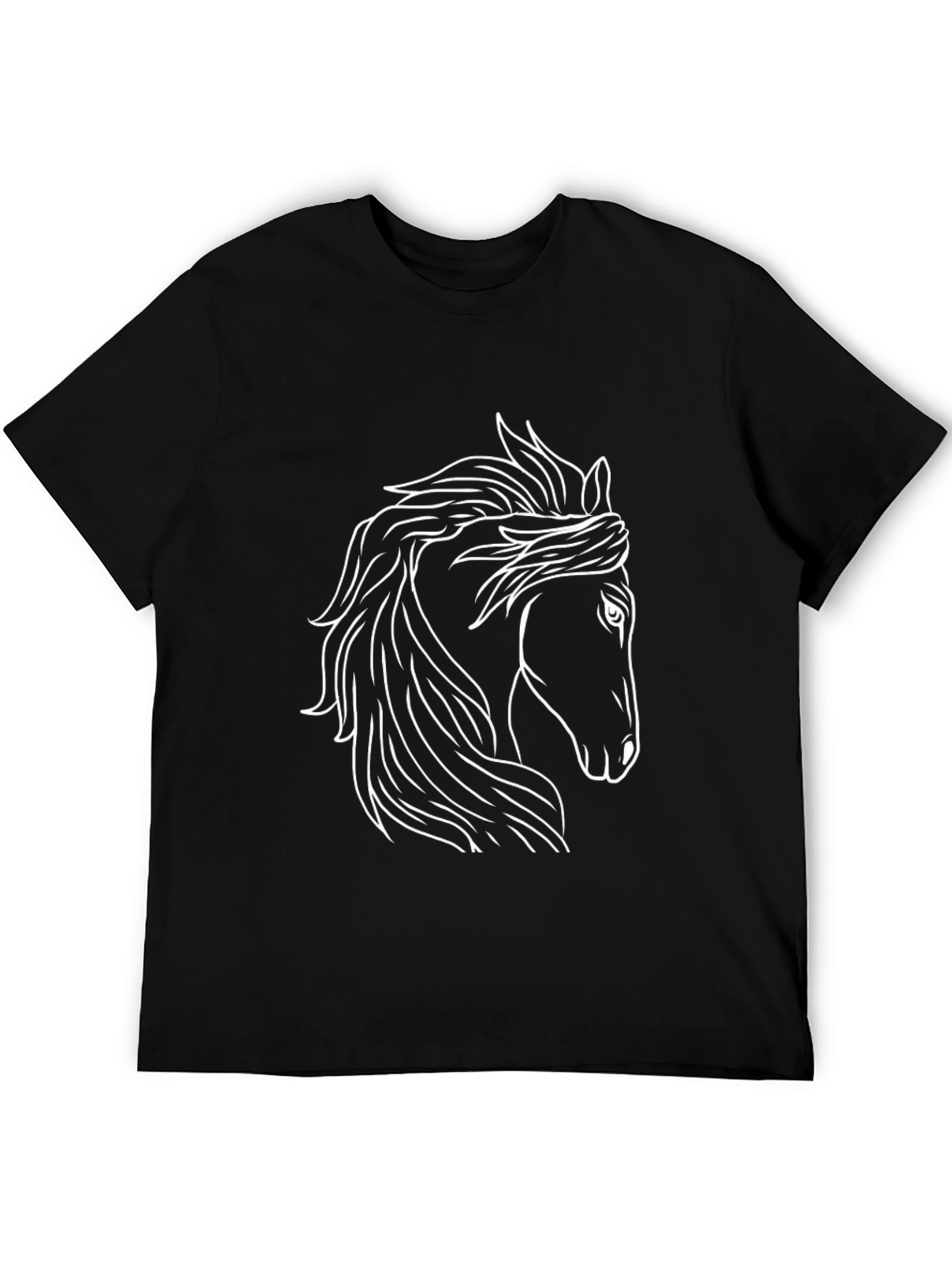 Black Horse Graphic Tee - Stylish Men's Black T-Shirt view 5
