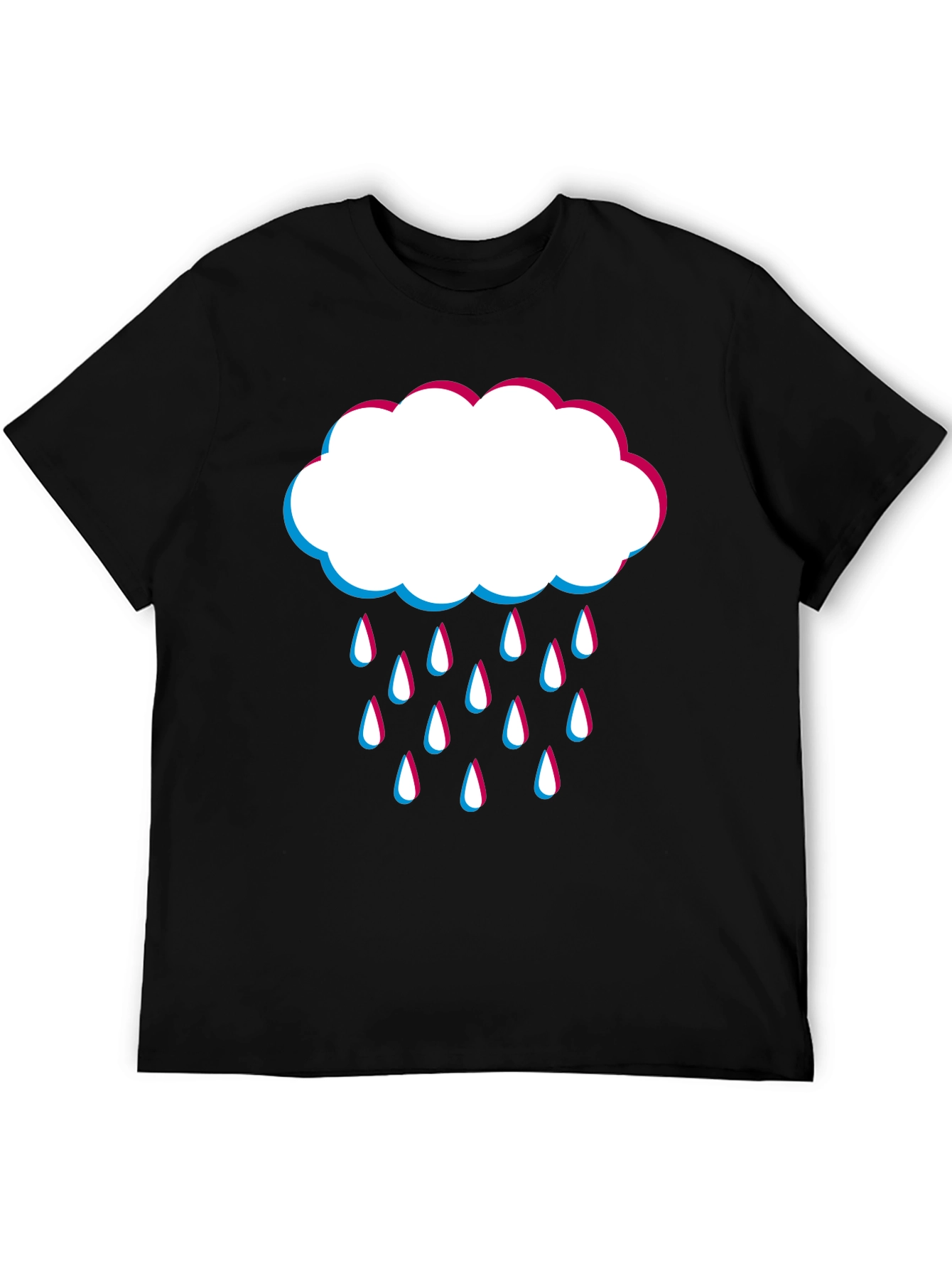 Black Rain Cloud Graphic Tee - Black Cotton Blend view 5