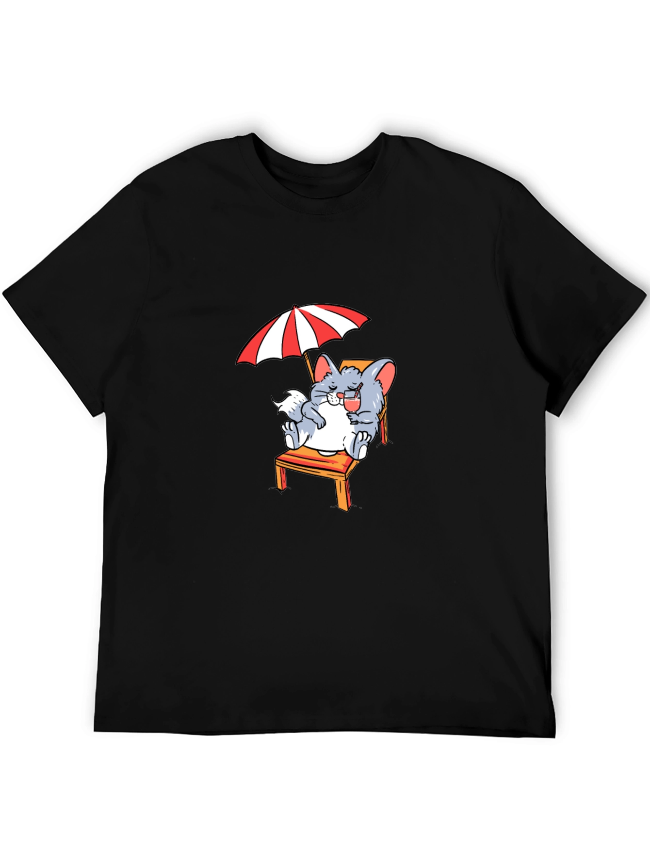 Black Relaxing Chinchilla T-Shirt - Summer Vibes view 5