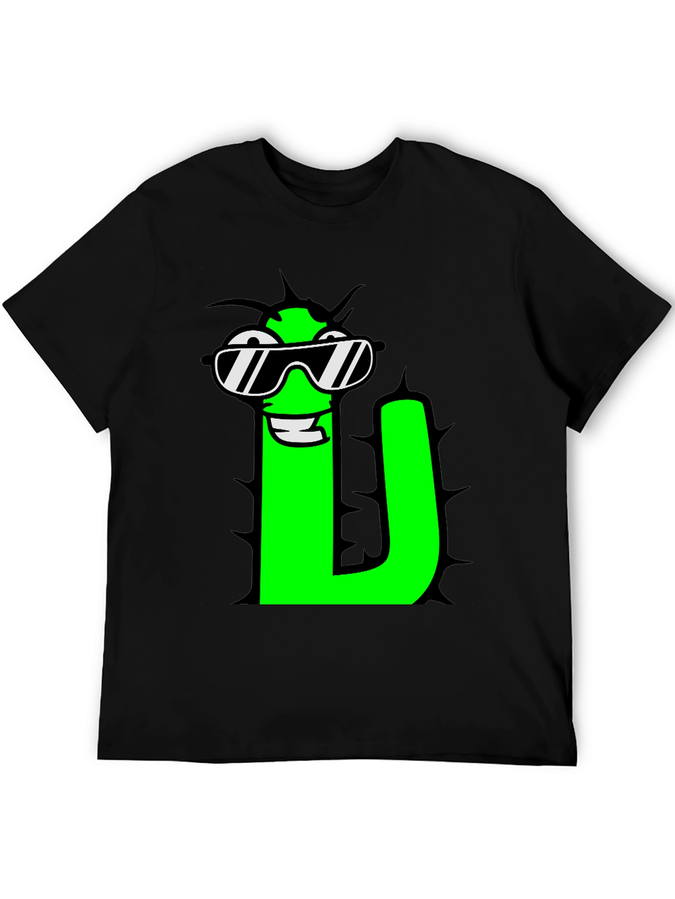 Black Cool Letter "U" Graphic T-Shirt view 5