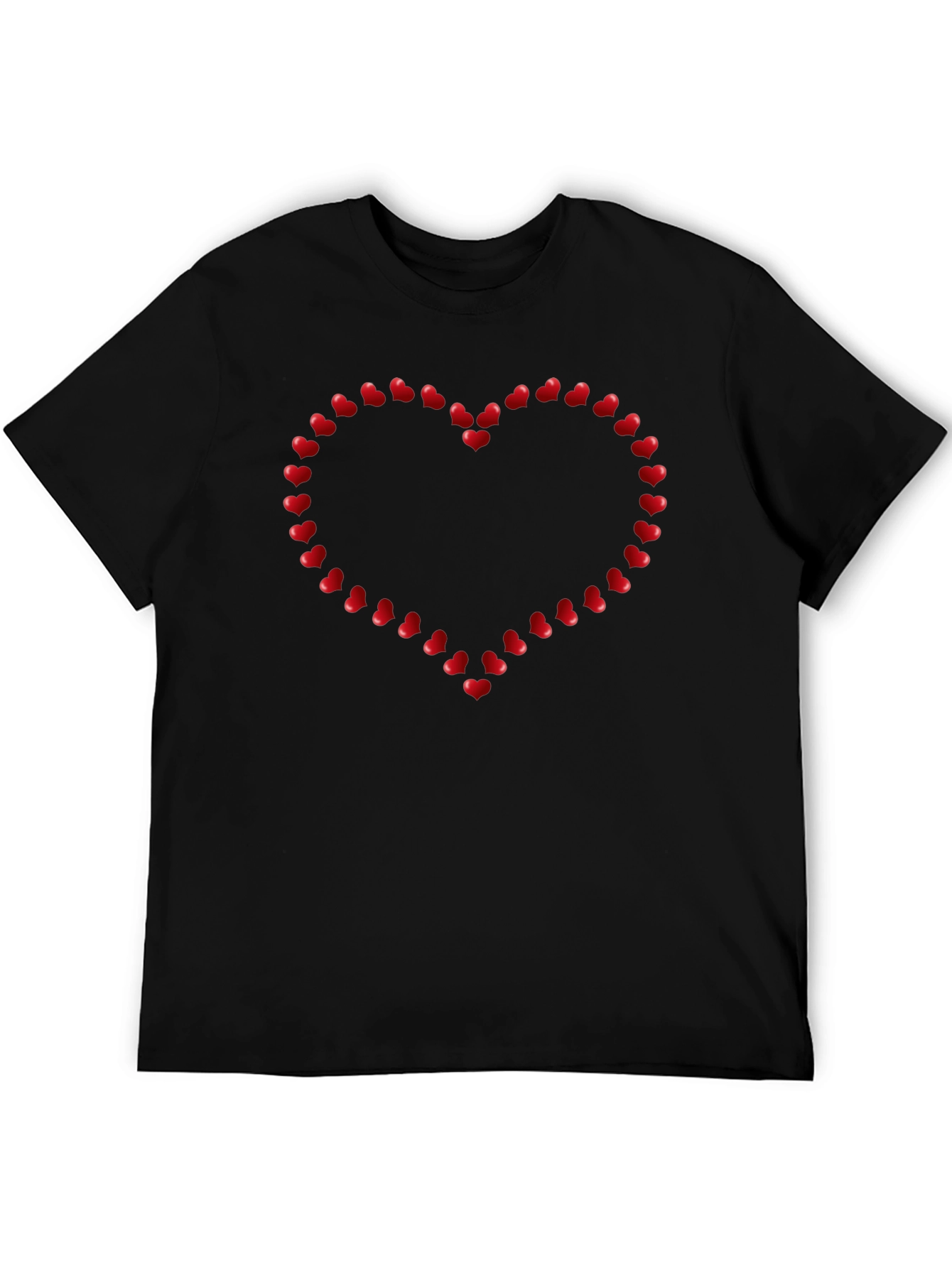 Black Heart-Shaped Valentine's Day T-Shirt view 5