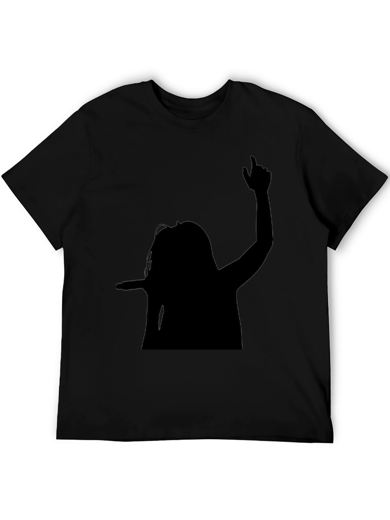 Black Silhouette Graphic Tee - Black Cotton Blend Shirt view 5