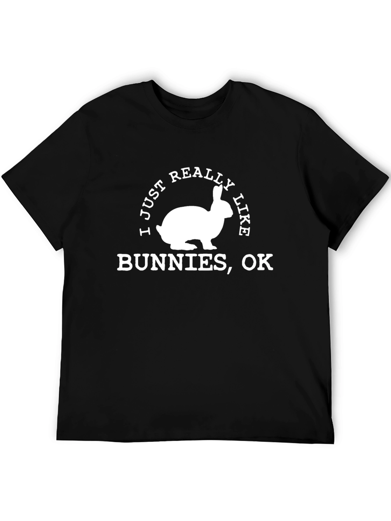 Black Funny Bunny T-Shirt - I Just Really Like Bunnies view 5
