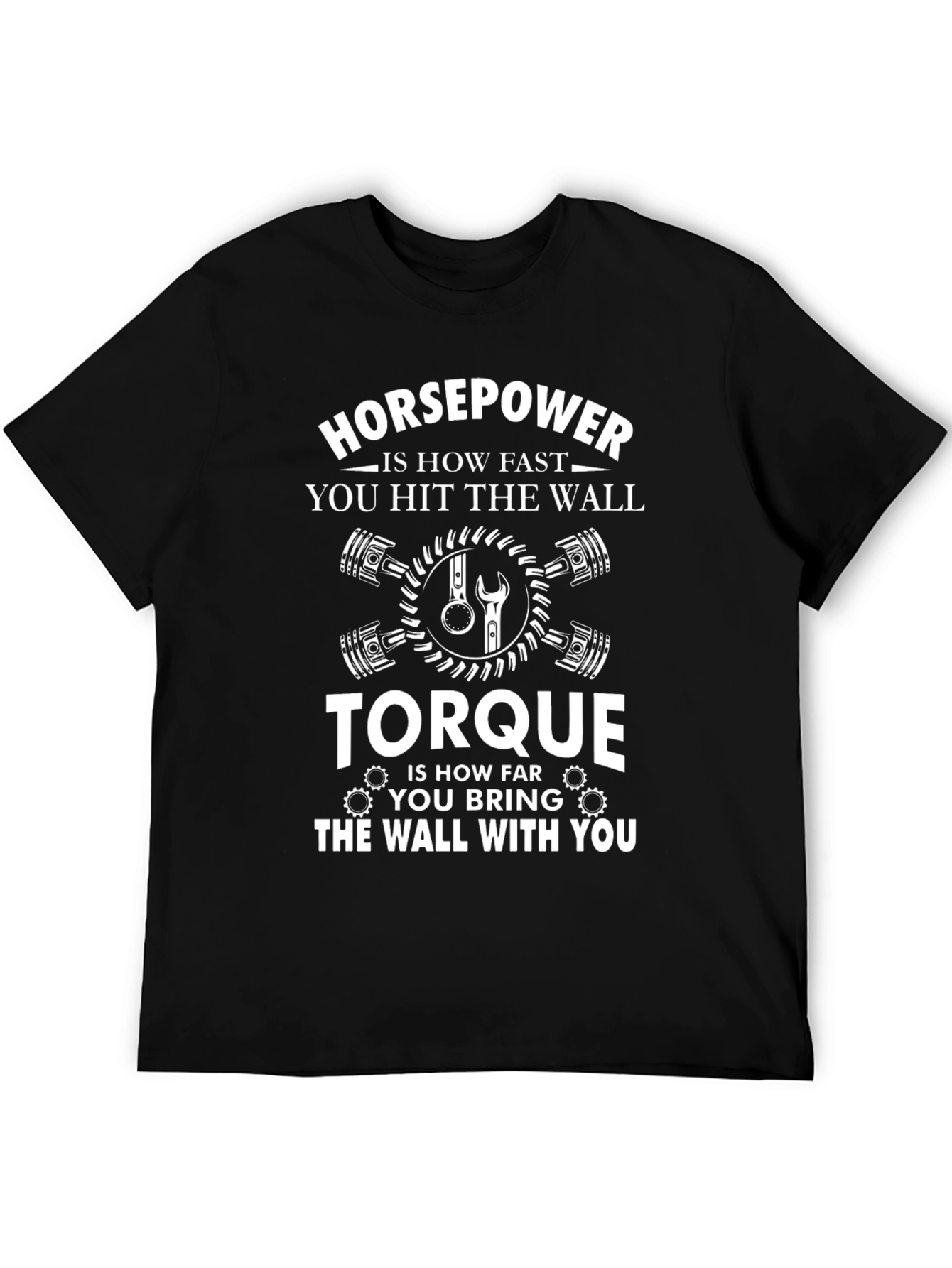 Black Horsepower Torque T-Shirt - Car Enthusiast Humor Tee view 5