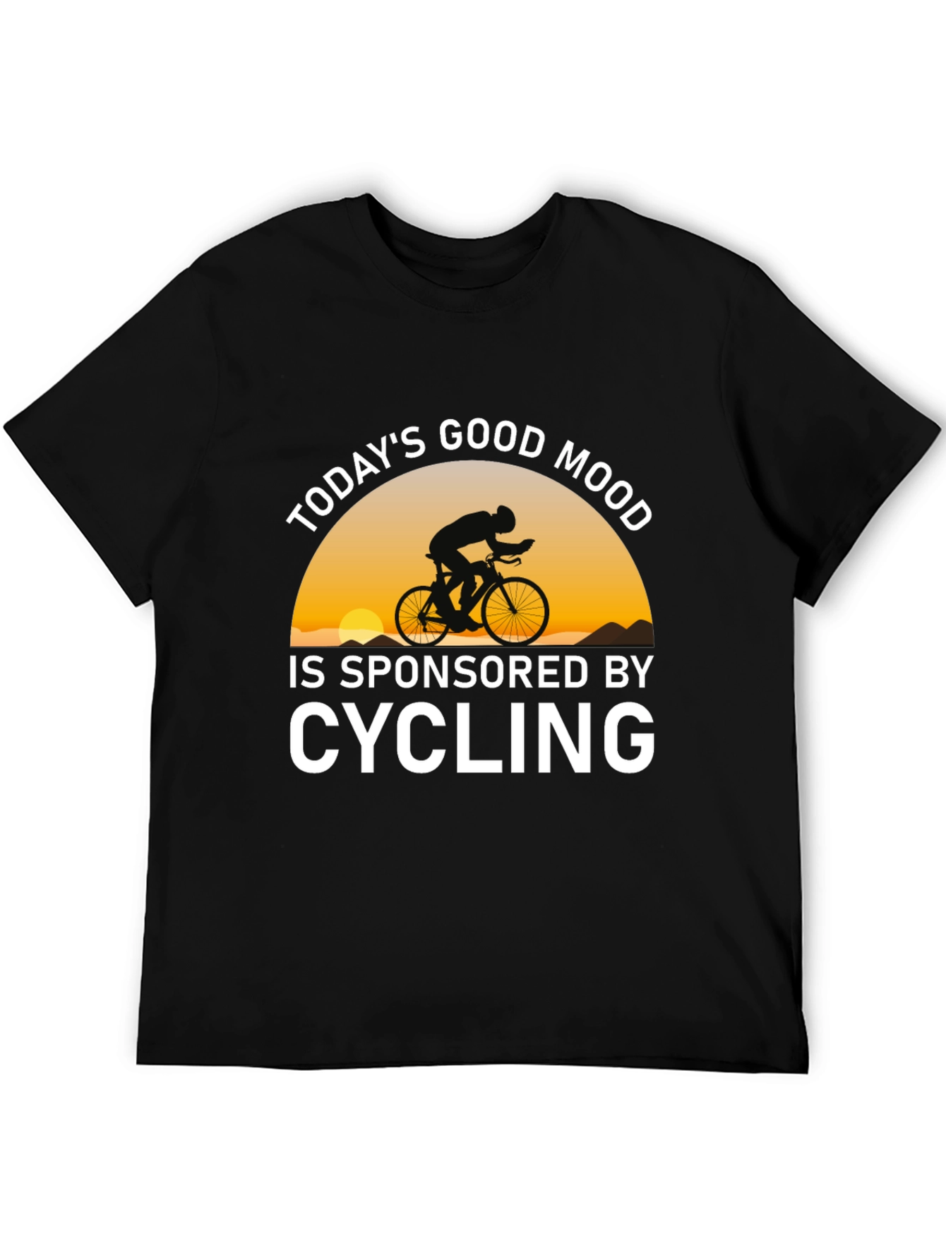 Black Cycling Sponsored Good Mood T-Shirt view 5