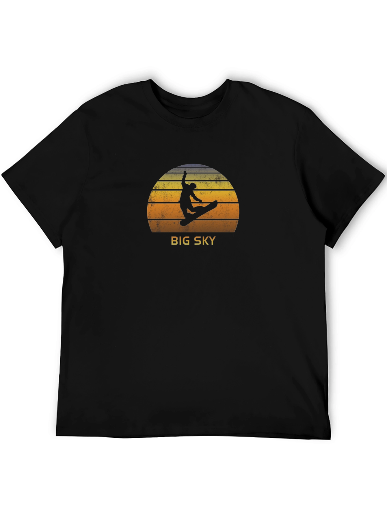 Black Big Sky Retro Snowboarder Graphic Tee view 5