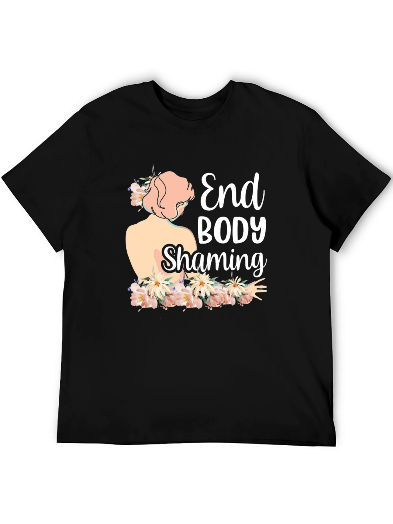 Black End Body Shaming Graphic Tee - Empowering Black T-Shirt view 5