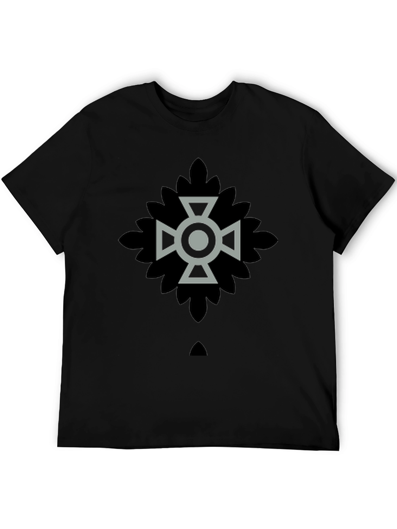 Black Geometric Cross Graphic Black T-Shirt view 5