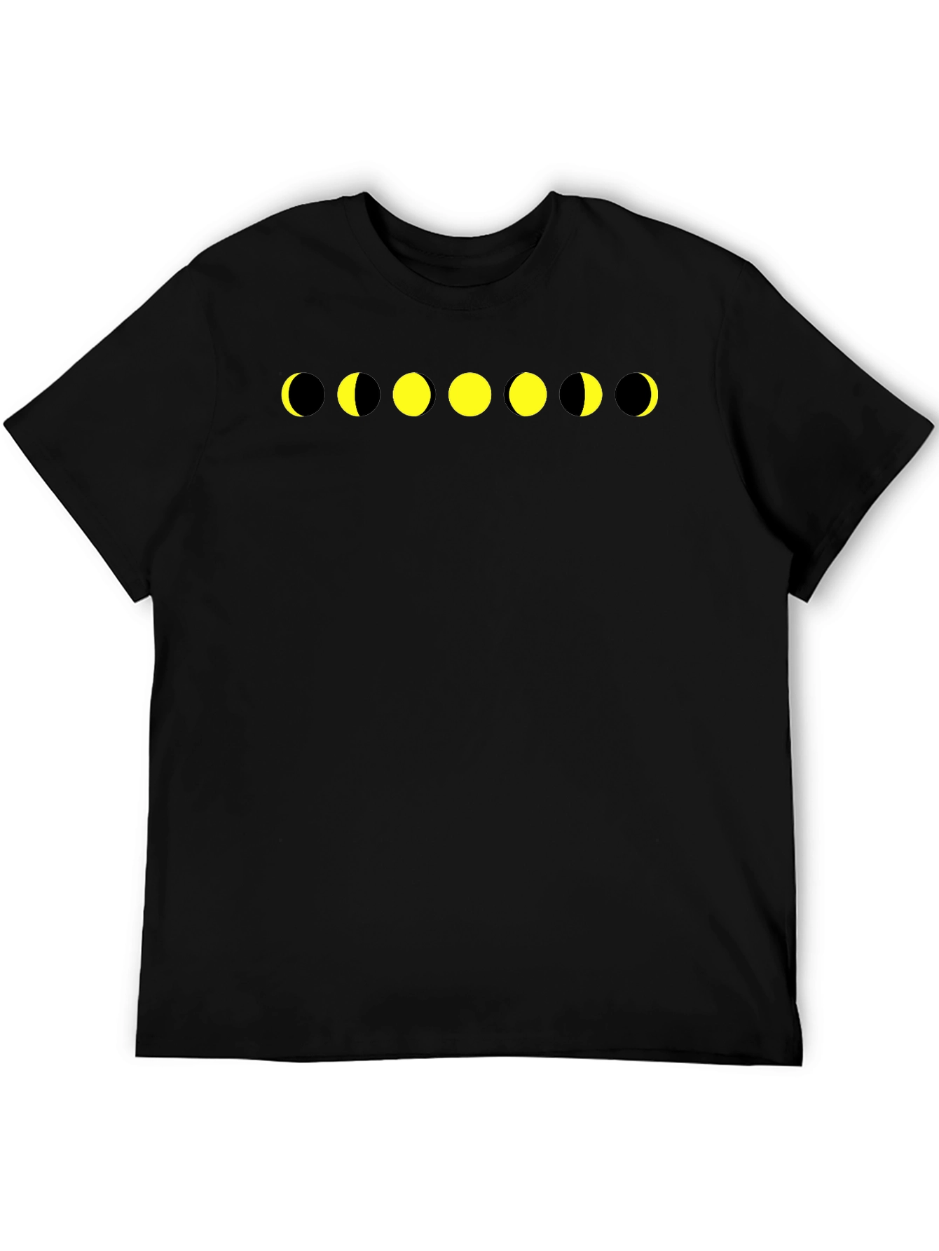 Black Lunar Phase Graphic Tee - Black Cotton T-Shirt view 5
