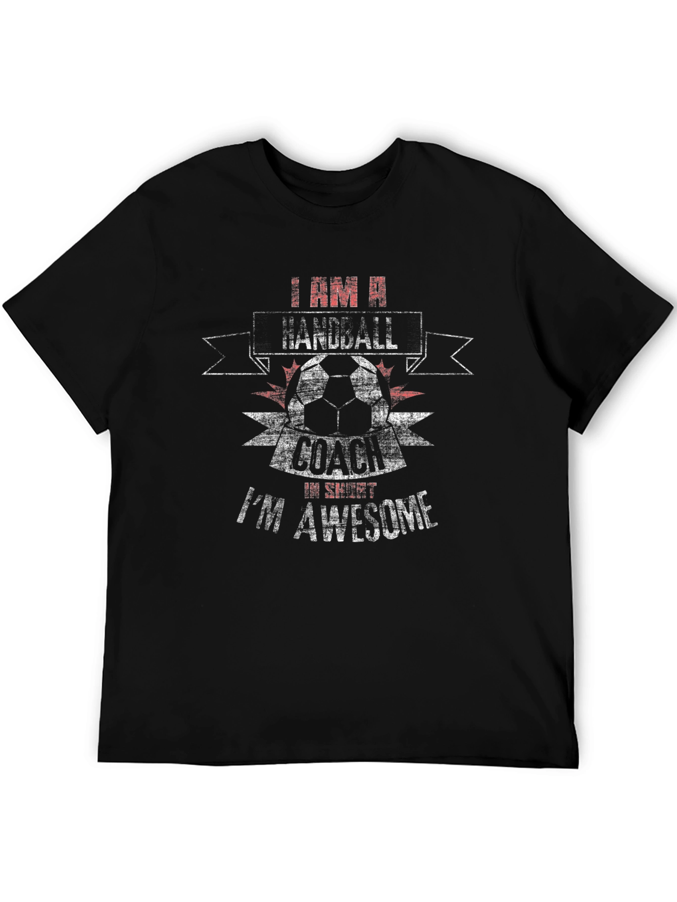 Black Handball Coach I'm Awesome T-Shirt view 5