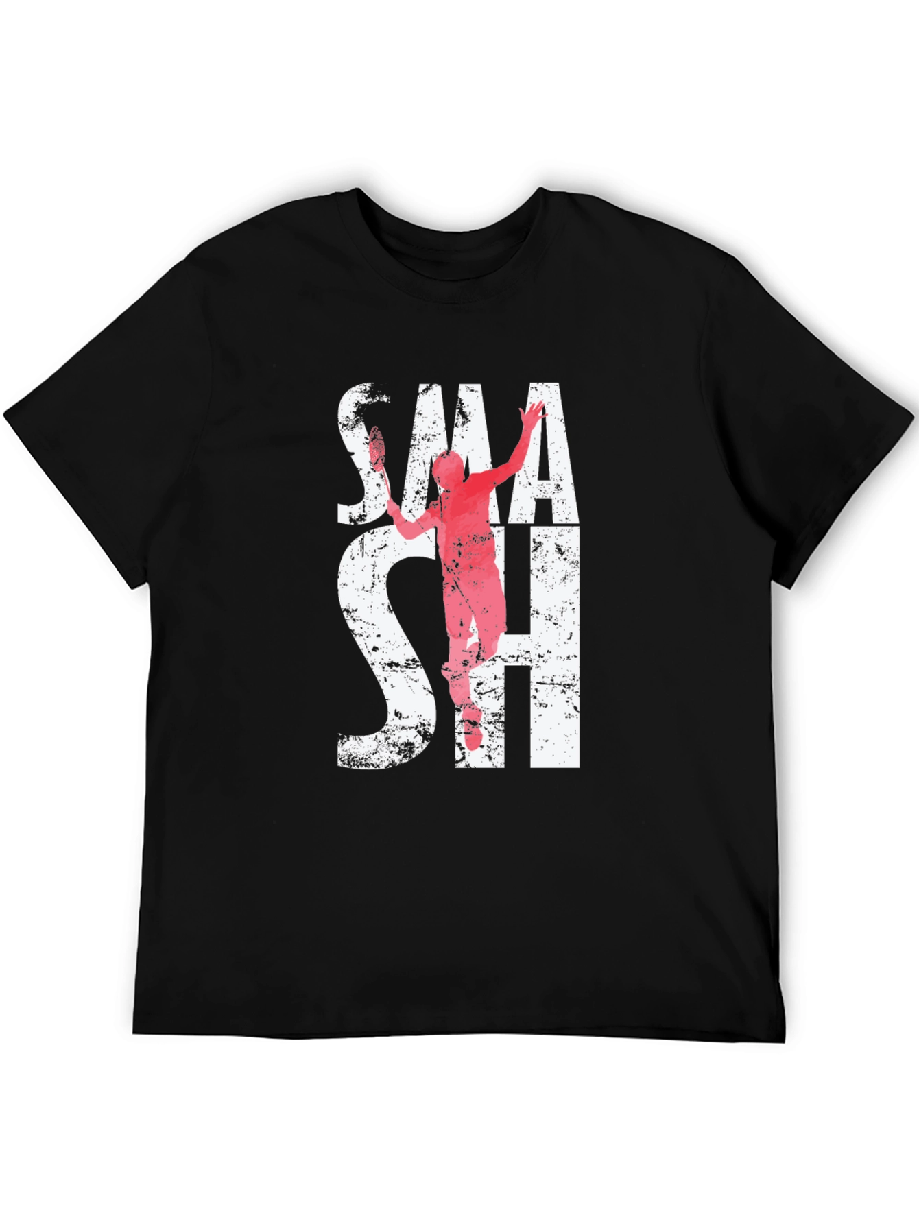 Black Smash Graphic Tee | Badminton Player T-Shirt view 5