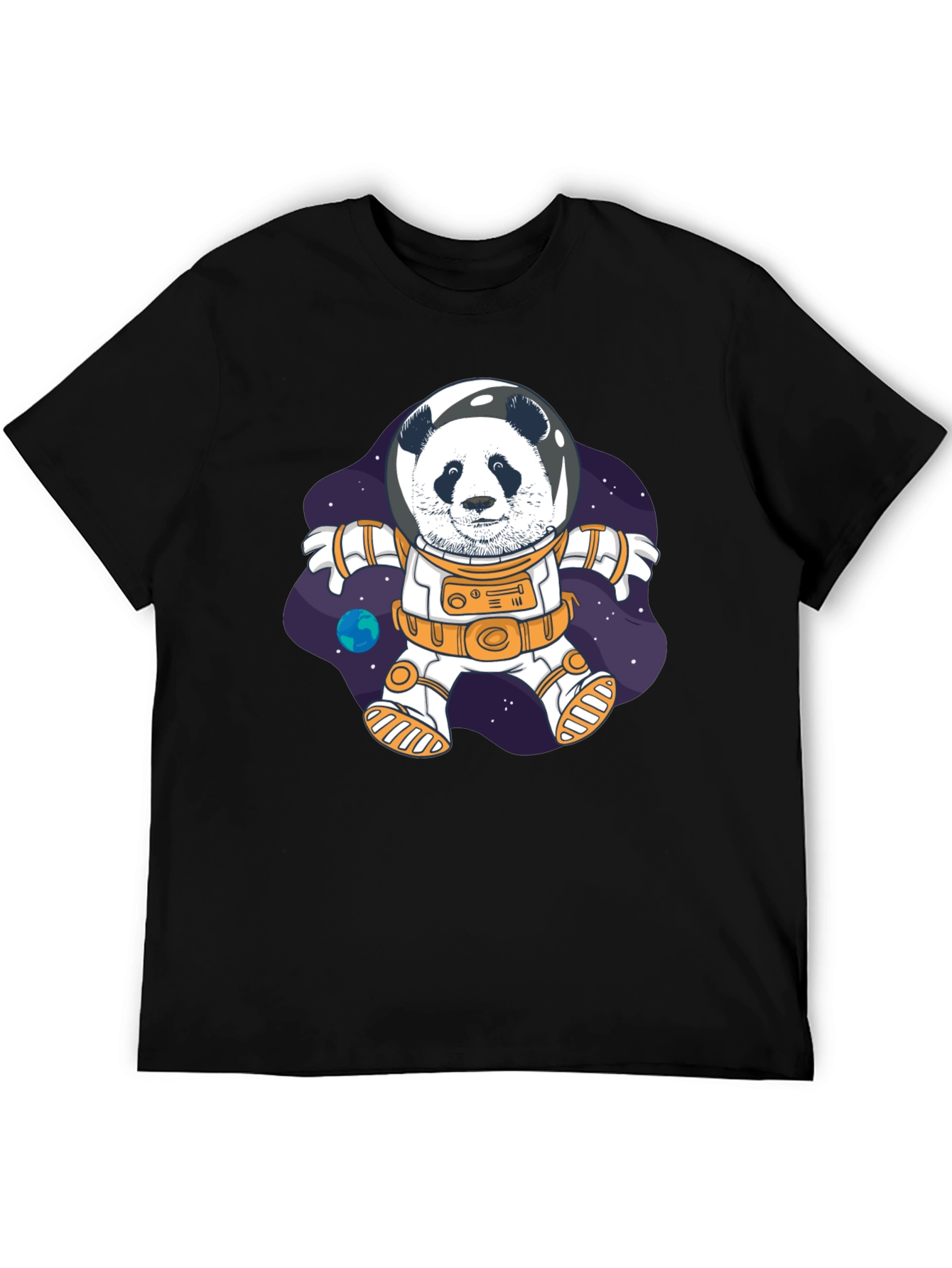 Black Panda Astronaut T-Shirt - Space Explorer Tee view 5