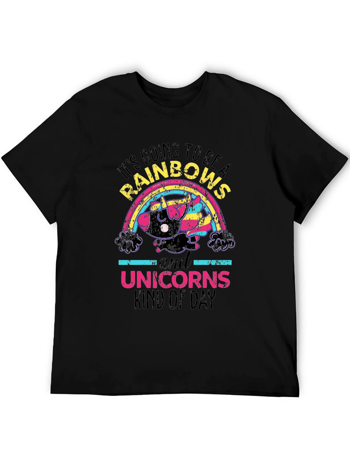 Black Rainbows and Unicorns T-Shirt view 5