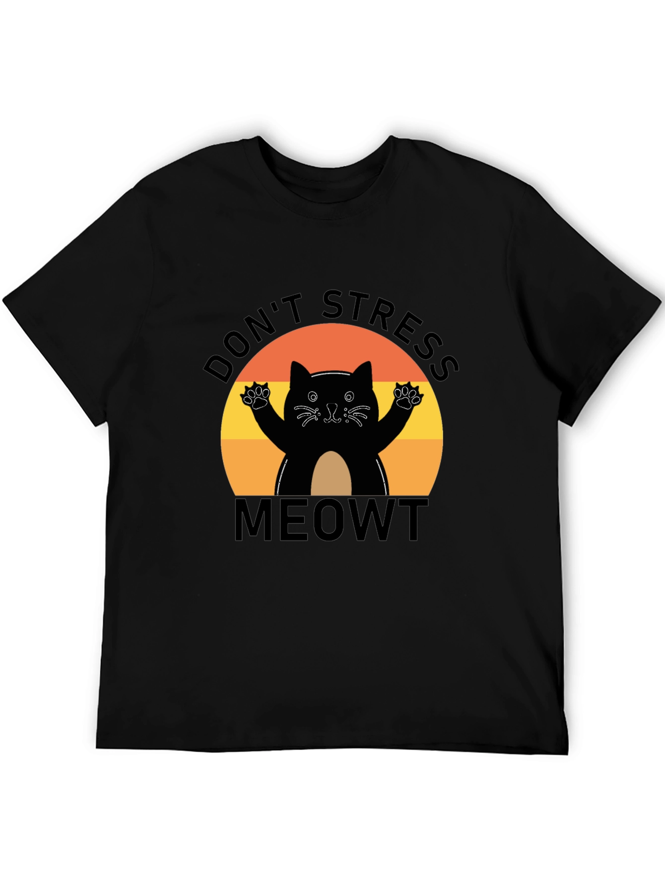 Black Don't Stress Meowt T-Shirt view 5
