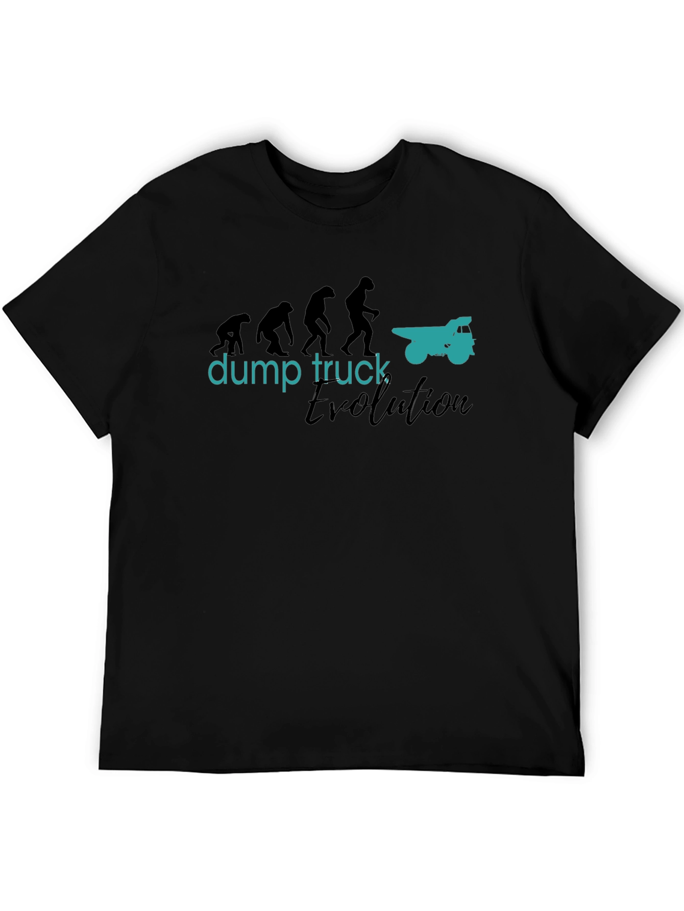 Black Dump Truck Evolution T-Shirt - Funny Construction Tee view 5