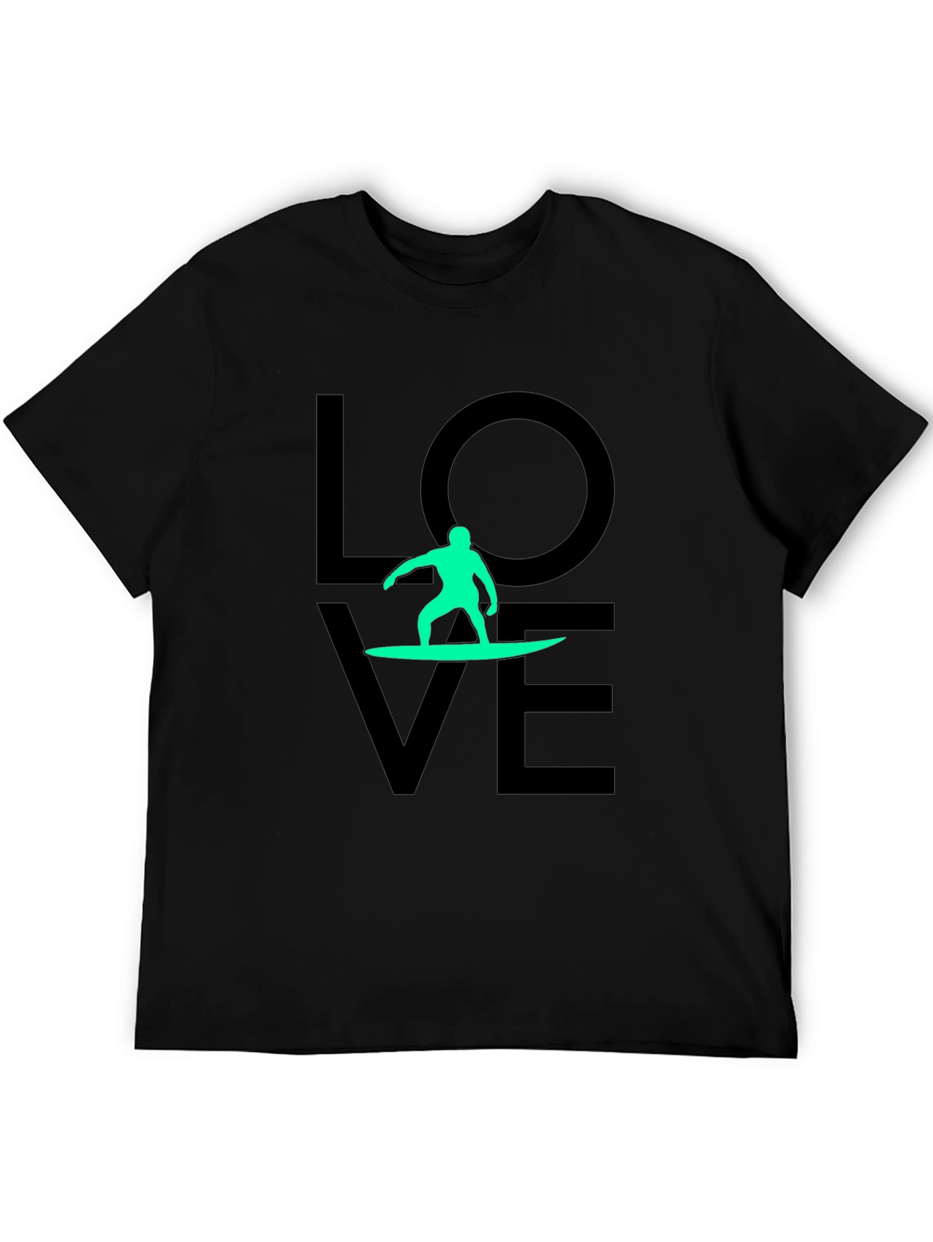 Black Love Surfing Black T-Shirt view 5
