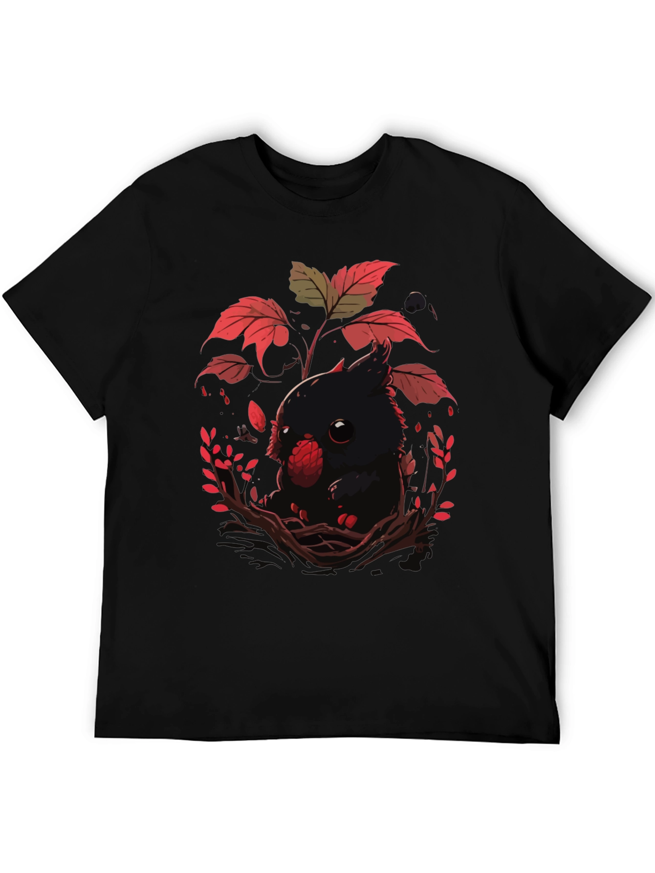 Black Cute Raven T-Shirt - Dark Academia Style view 5