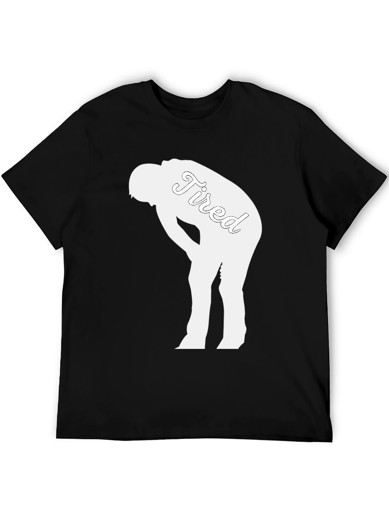 Black Tired Graphic Tee - Black Crew Neck T-Shirt view 5