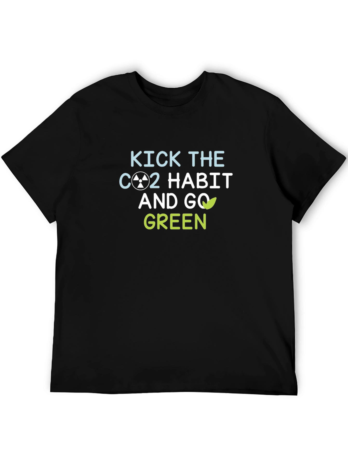 Black Kick the CO2 Habit & Go Green T-Shirt view 5