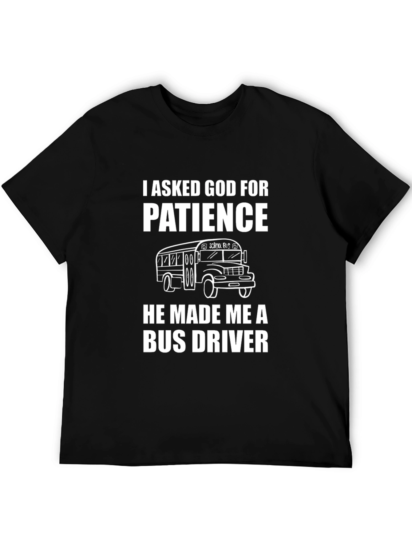 Black Patience Bus Driver T-Shirt view 5