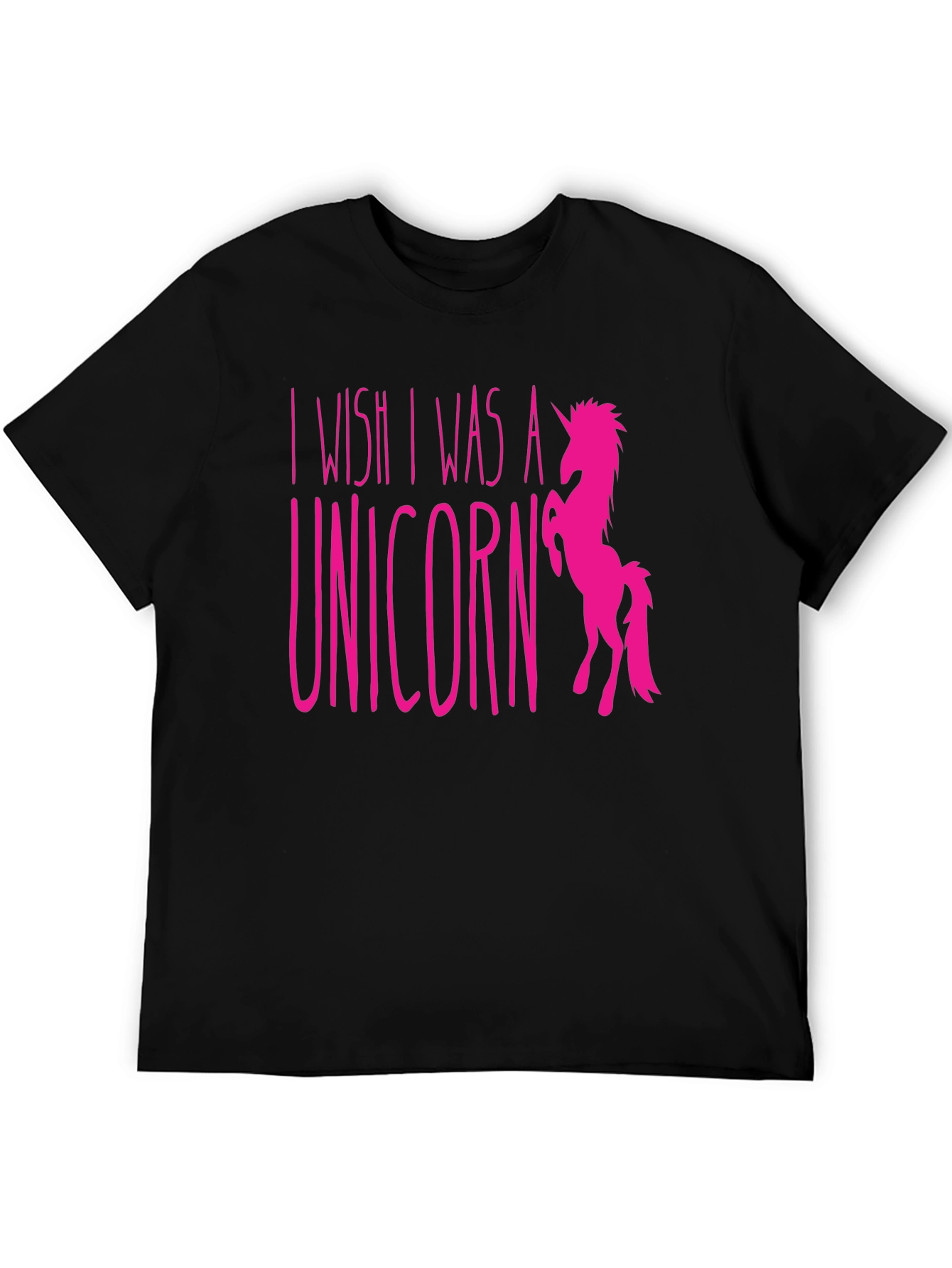 Black I Wish I Was a Unicorn Graphic T-Shirt view 5