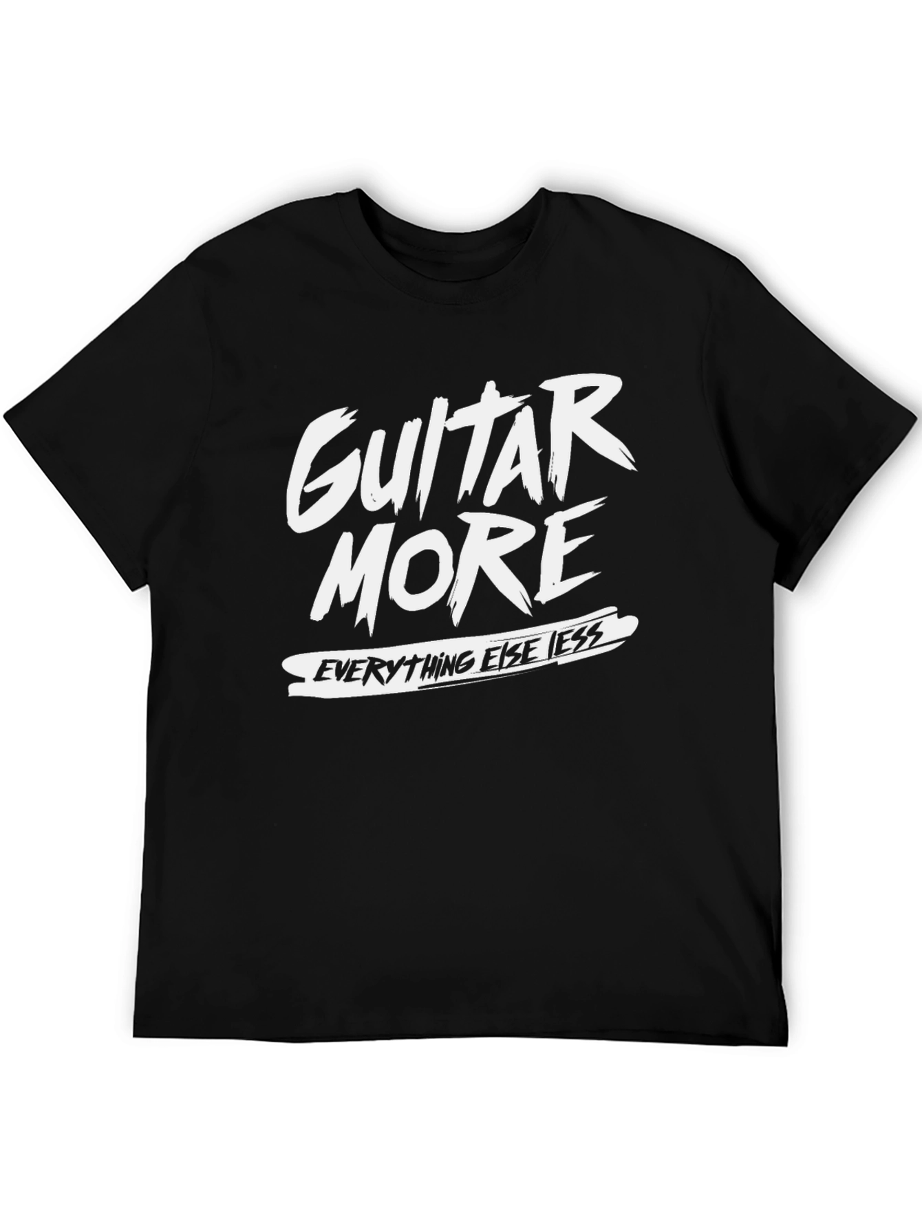 Black Guitar More T-Shirt - Black Graphic Tee view 5
